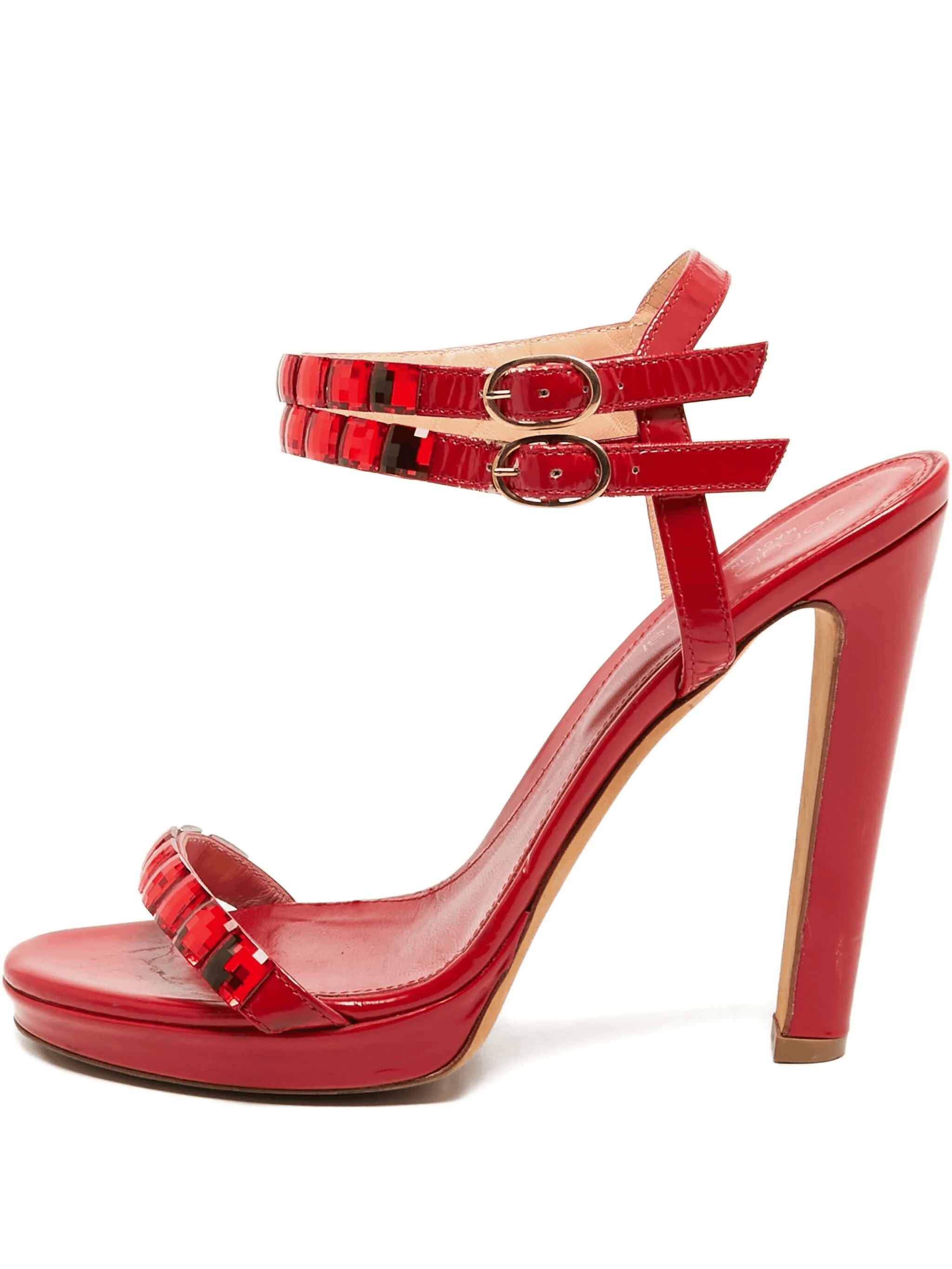 185mm crystal-embellished buckle sandals - Image 1