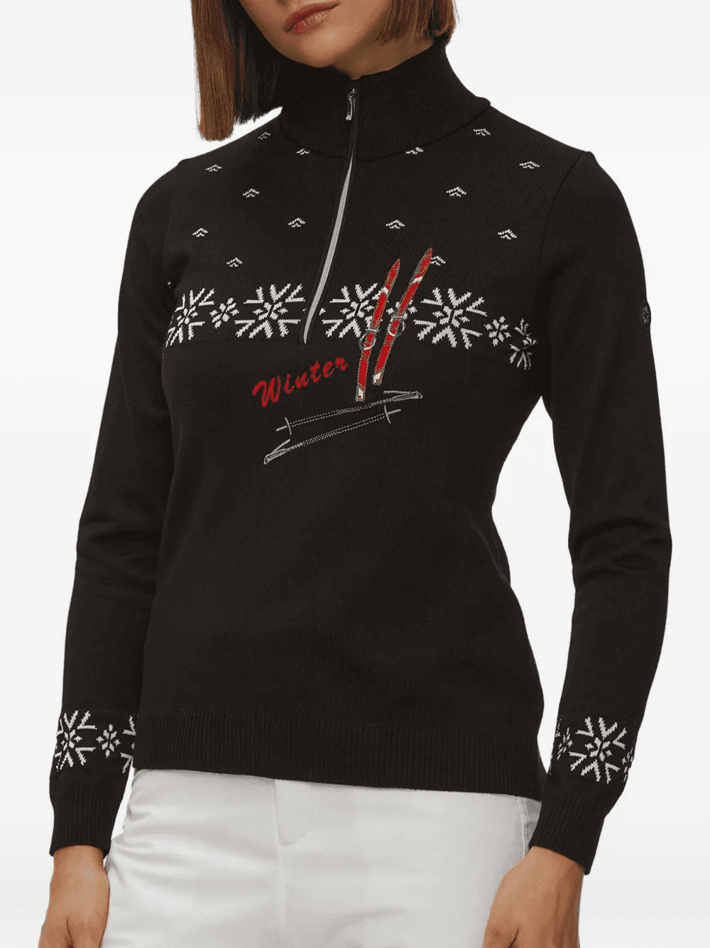 snowflake-embroidered sweater - Image 1