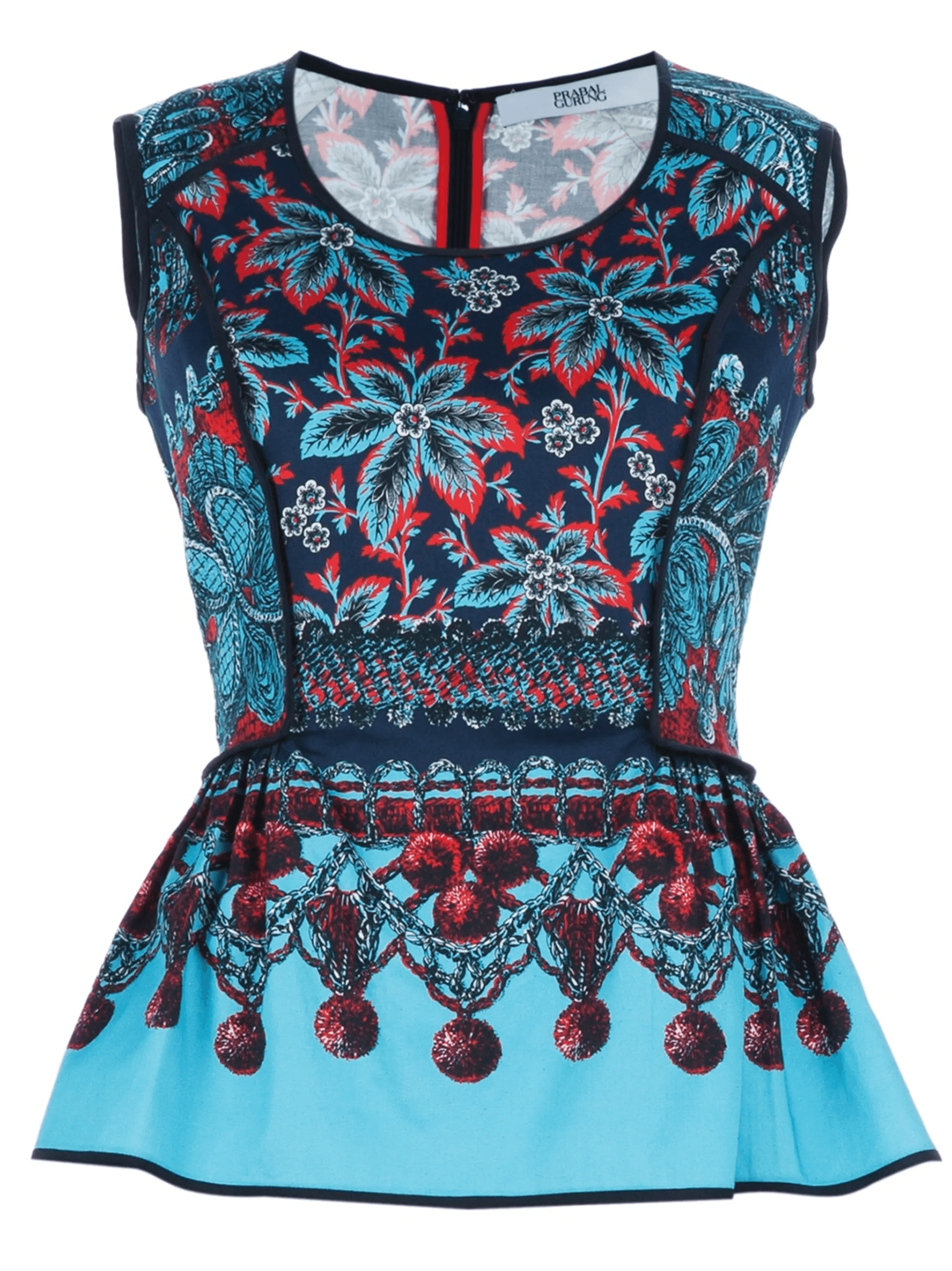 floral print peplum top - Image 1