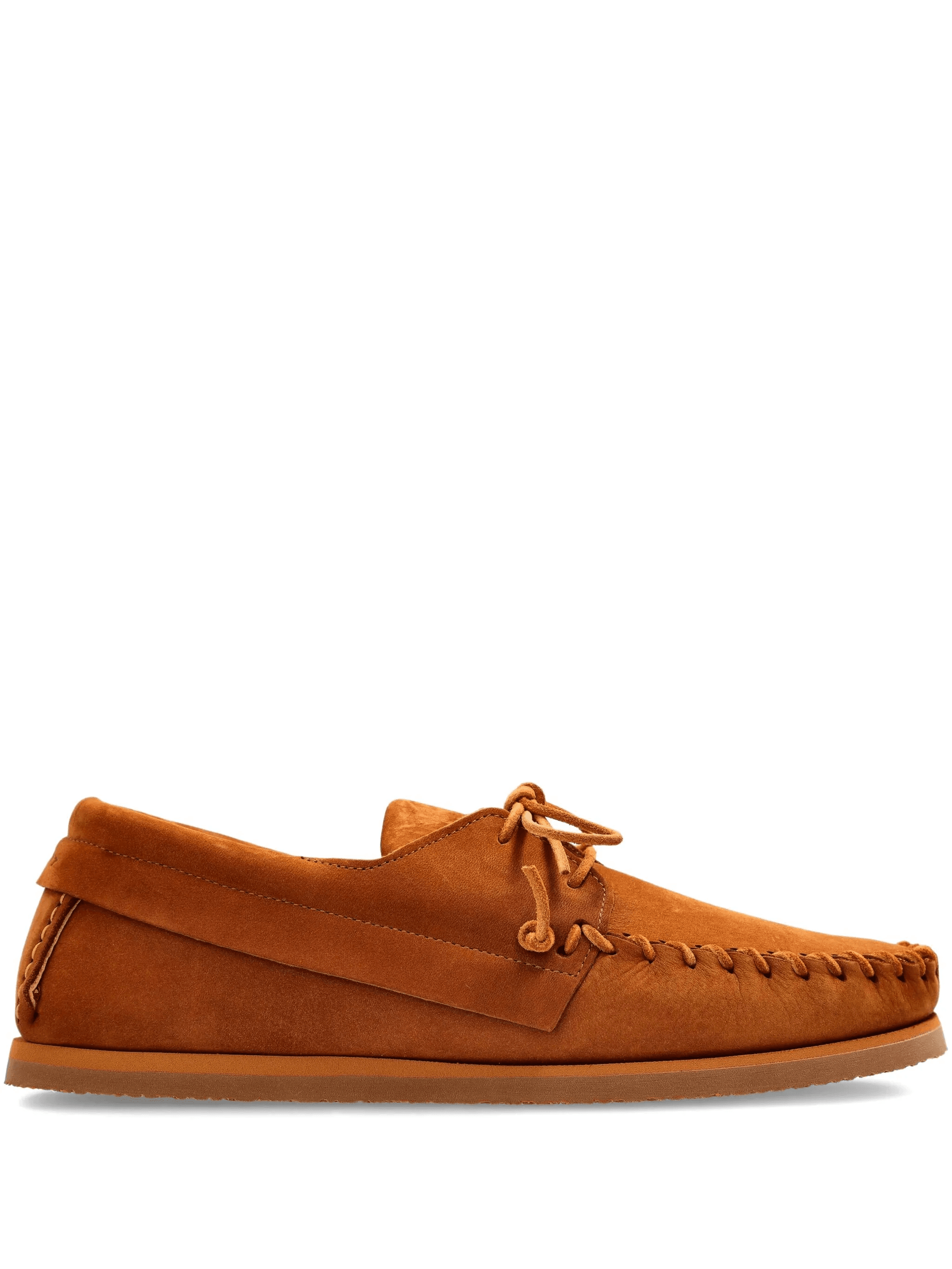 leather lace-up moccasin boat shoes - Image 1
