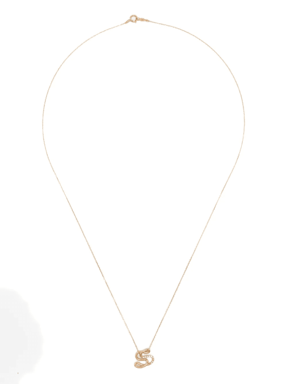 18K yellow gold S diamond necklace - Image 1