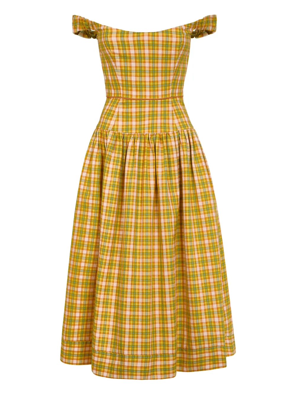 Giorgia midi ruffled plaid dress - Image 1