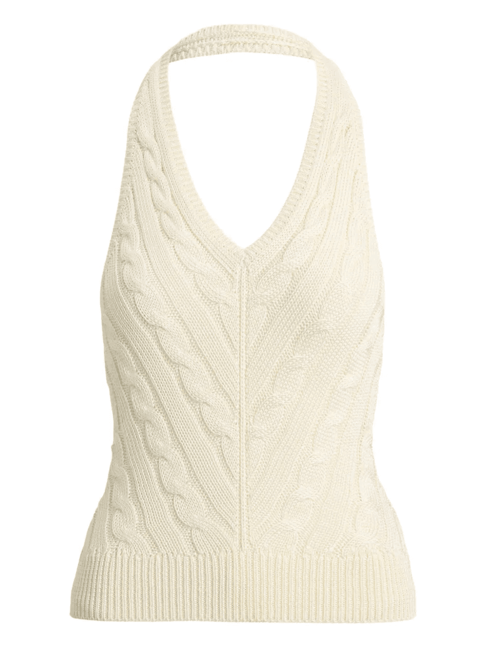 cable-knit halterneck vest - Image 1