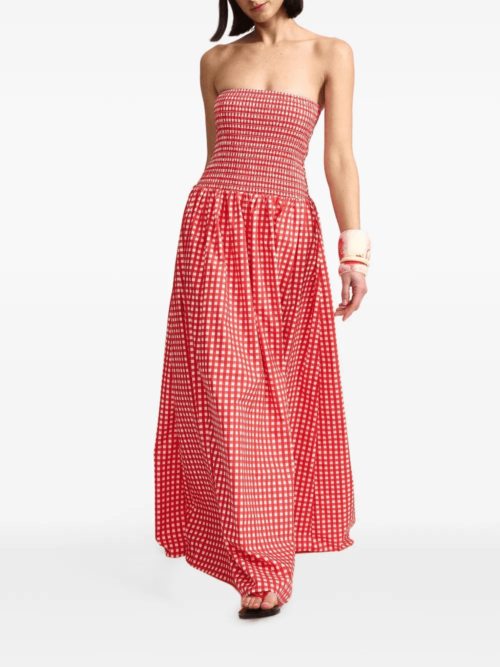 Layla gingham smocked maxi dress - Image 1