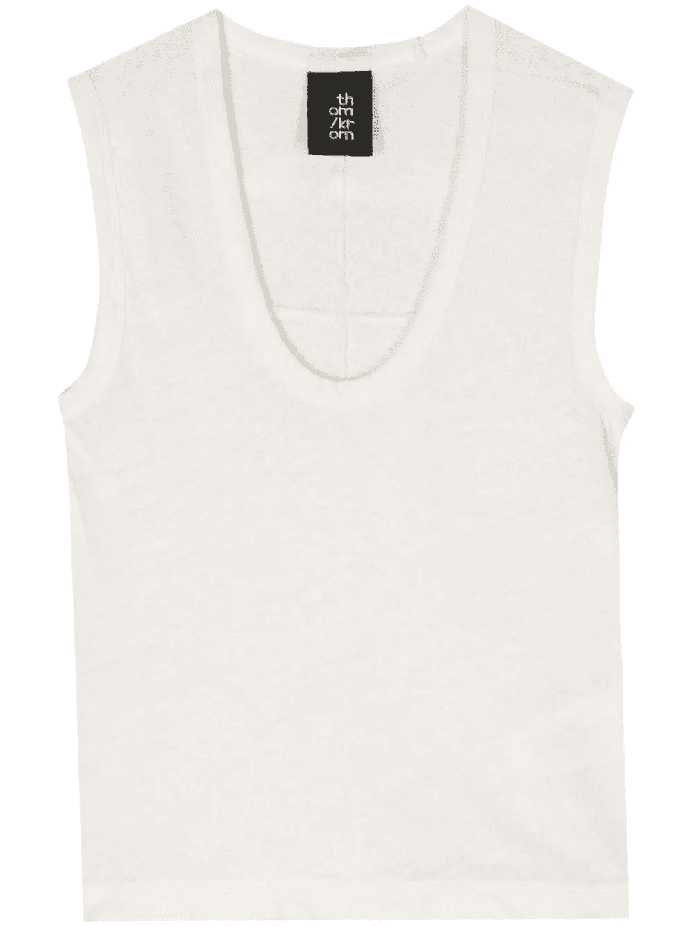scoop-neck linen blend tank top - Image 1