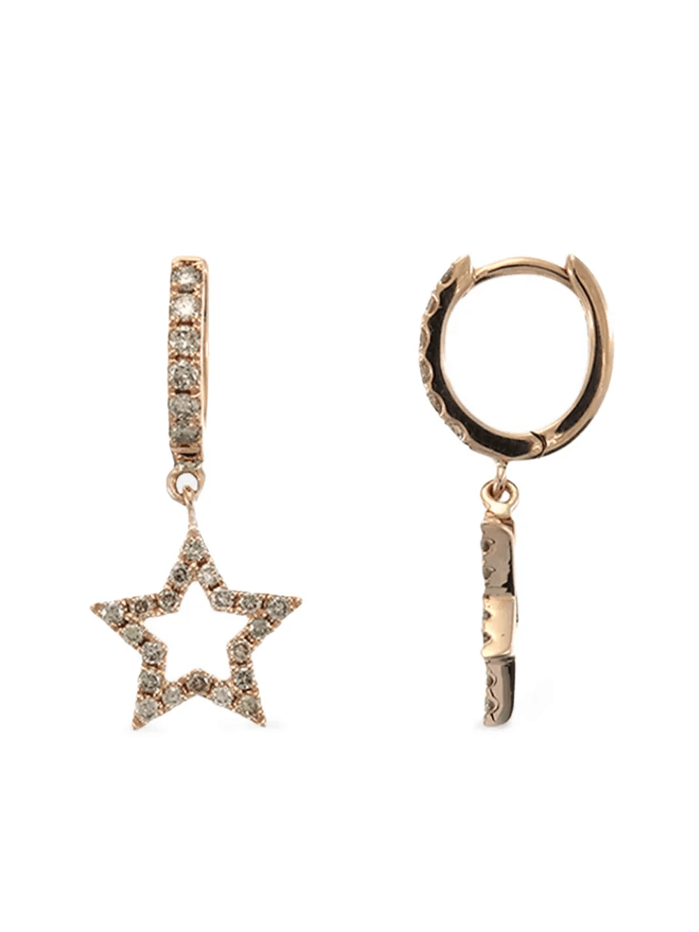 18K yellow gold star-charm diamond earrings - Image 1