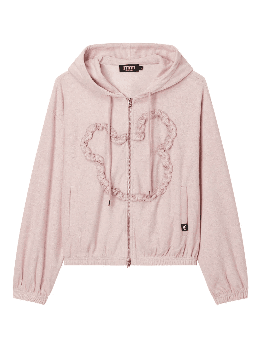ruffled-detail zip-fastening hoodie - Image 1