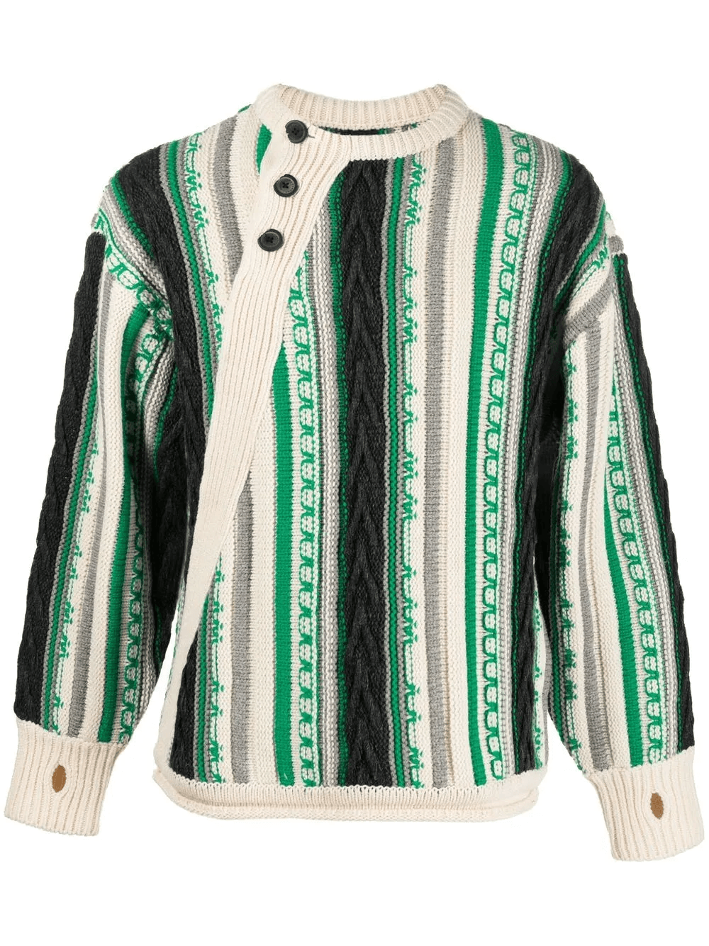 Frema striped-knit buttoned jumper - Image 1