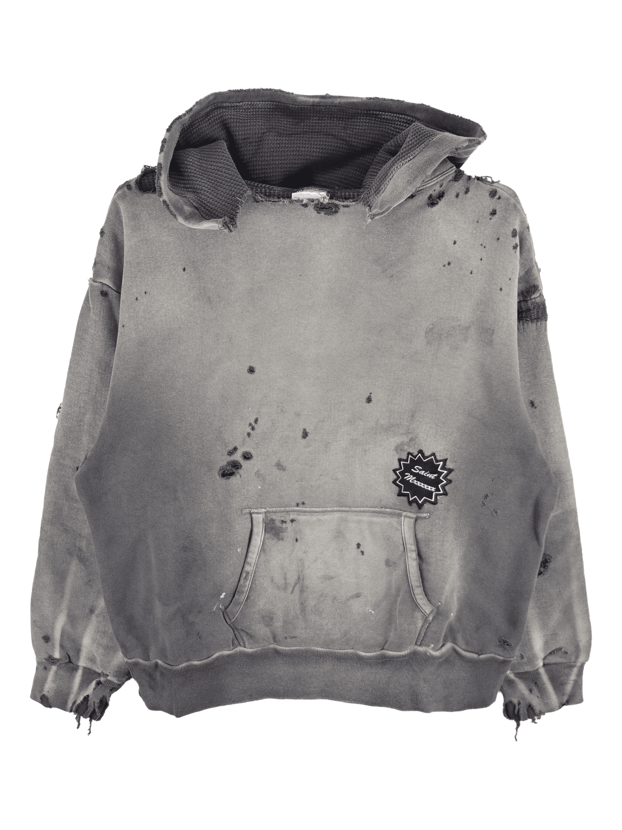 distressed-detail hoodie - Image 1