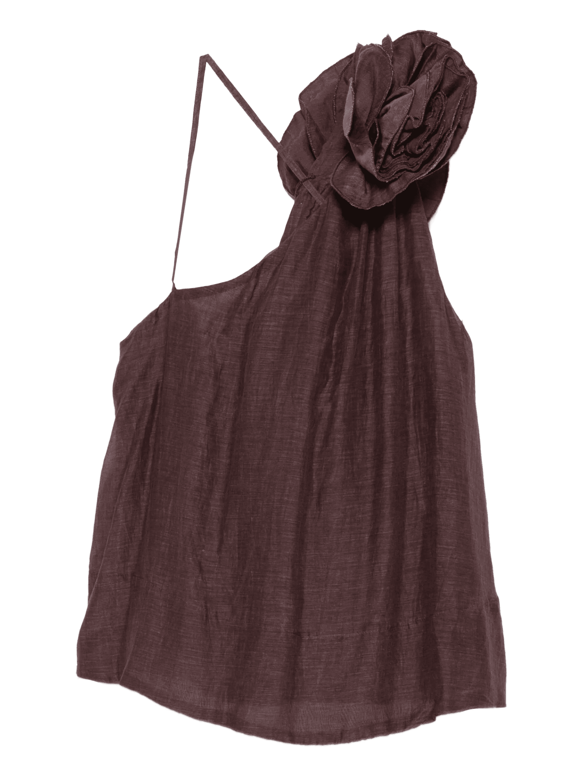 flower-embellished one-shoulder top - Image 1