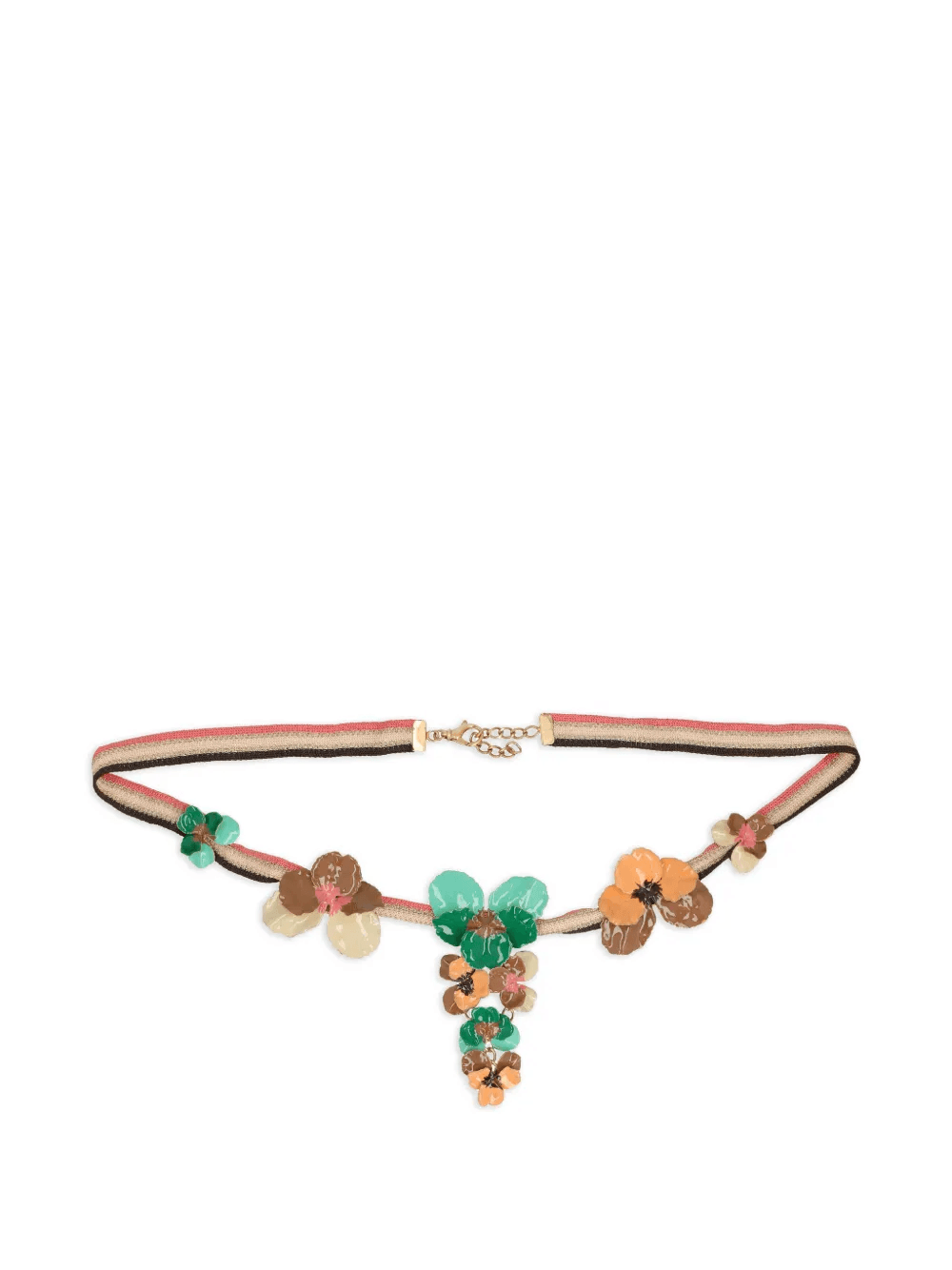 floral striped necklace - Image 1