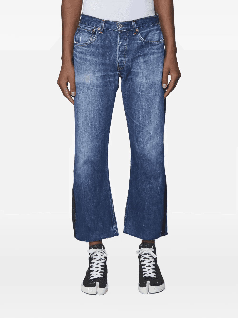 contrast-panel jeans - Image 1