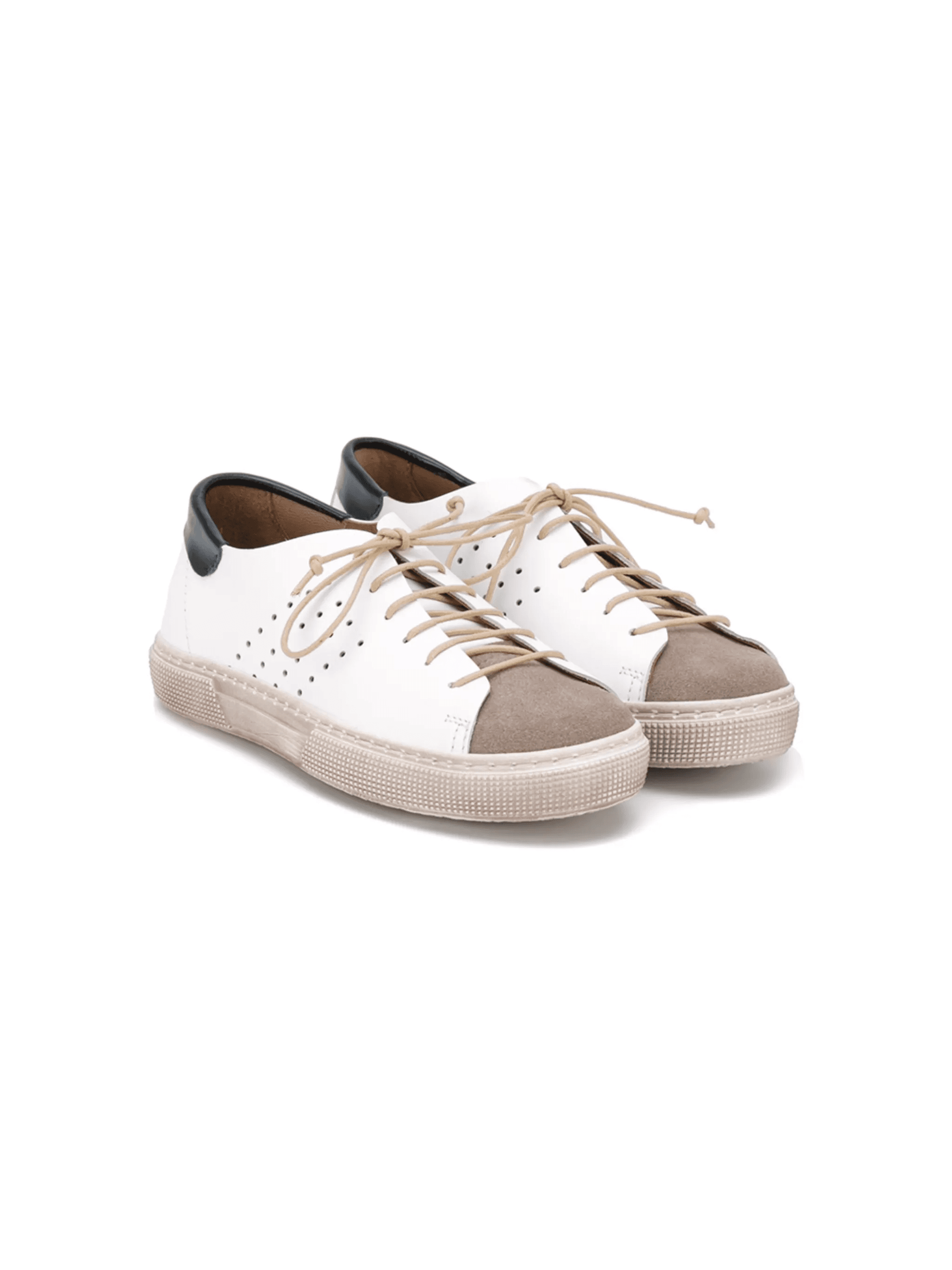 colour panel lace-up sneakers - Image 1