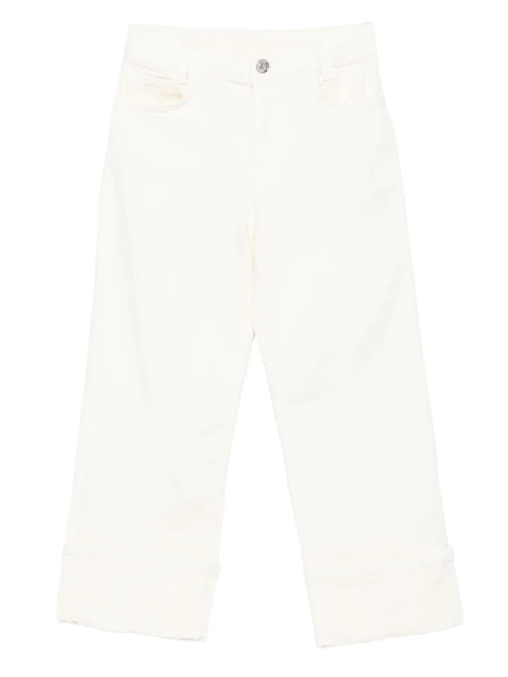 button-closure cuffed jeans - Image 1