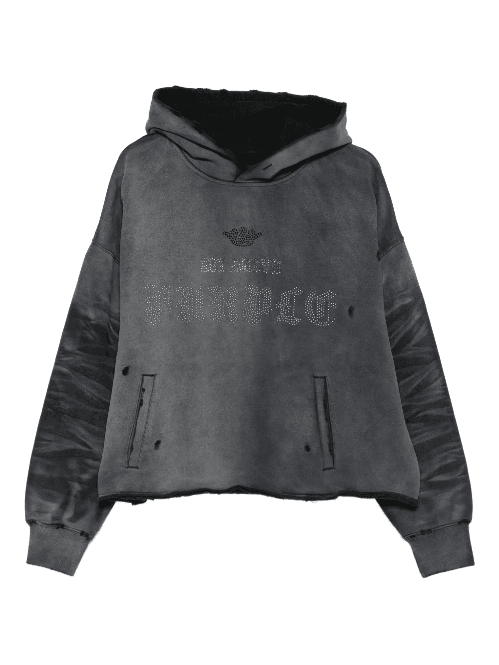 embellished hooded fleece hoodie - Image 1