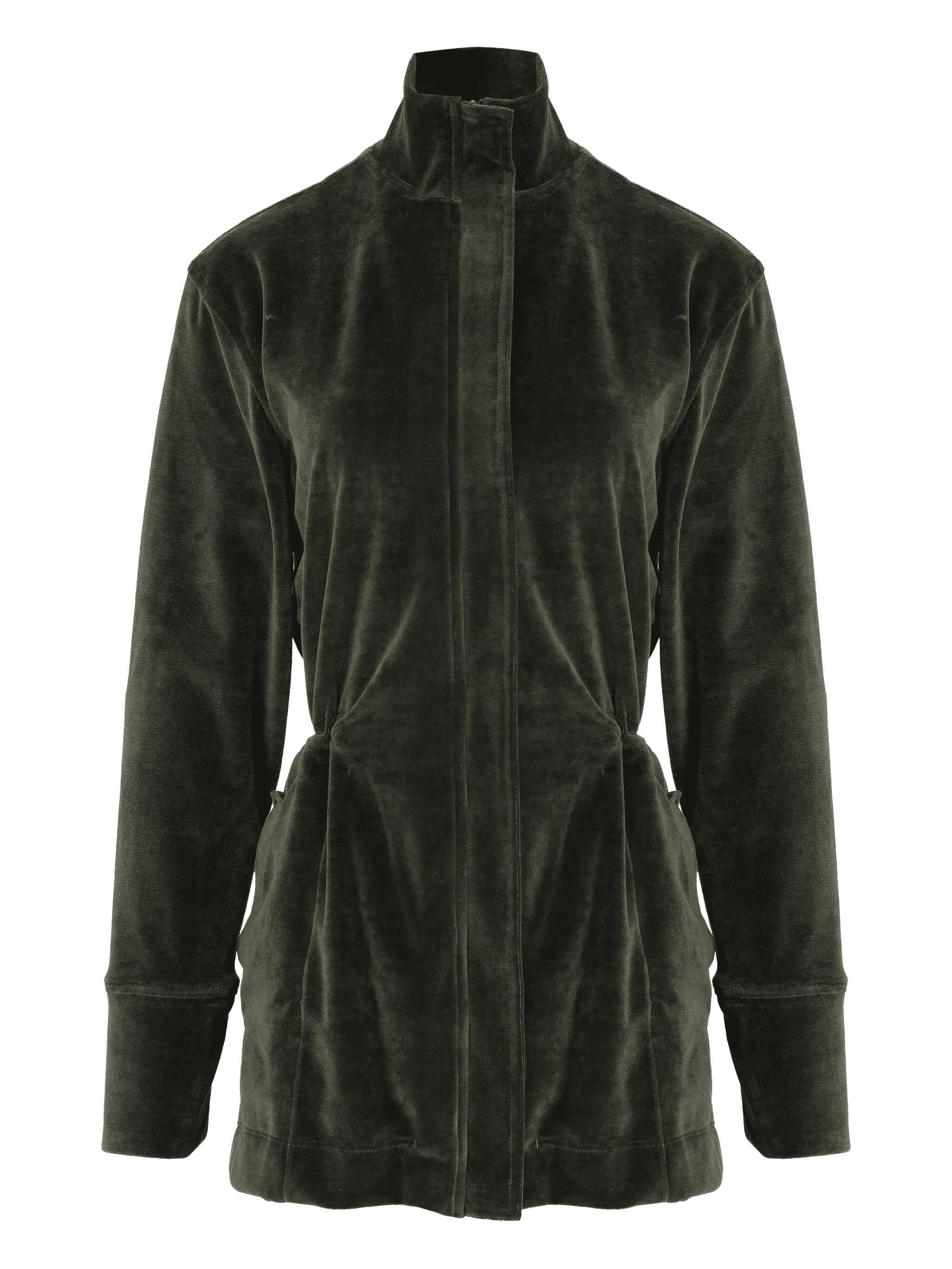 velour single-breasted coat - Image 1
