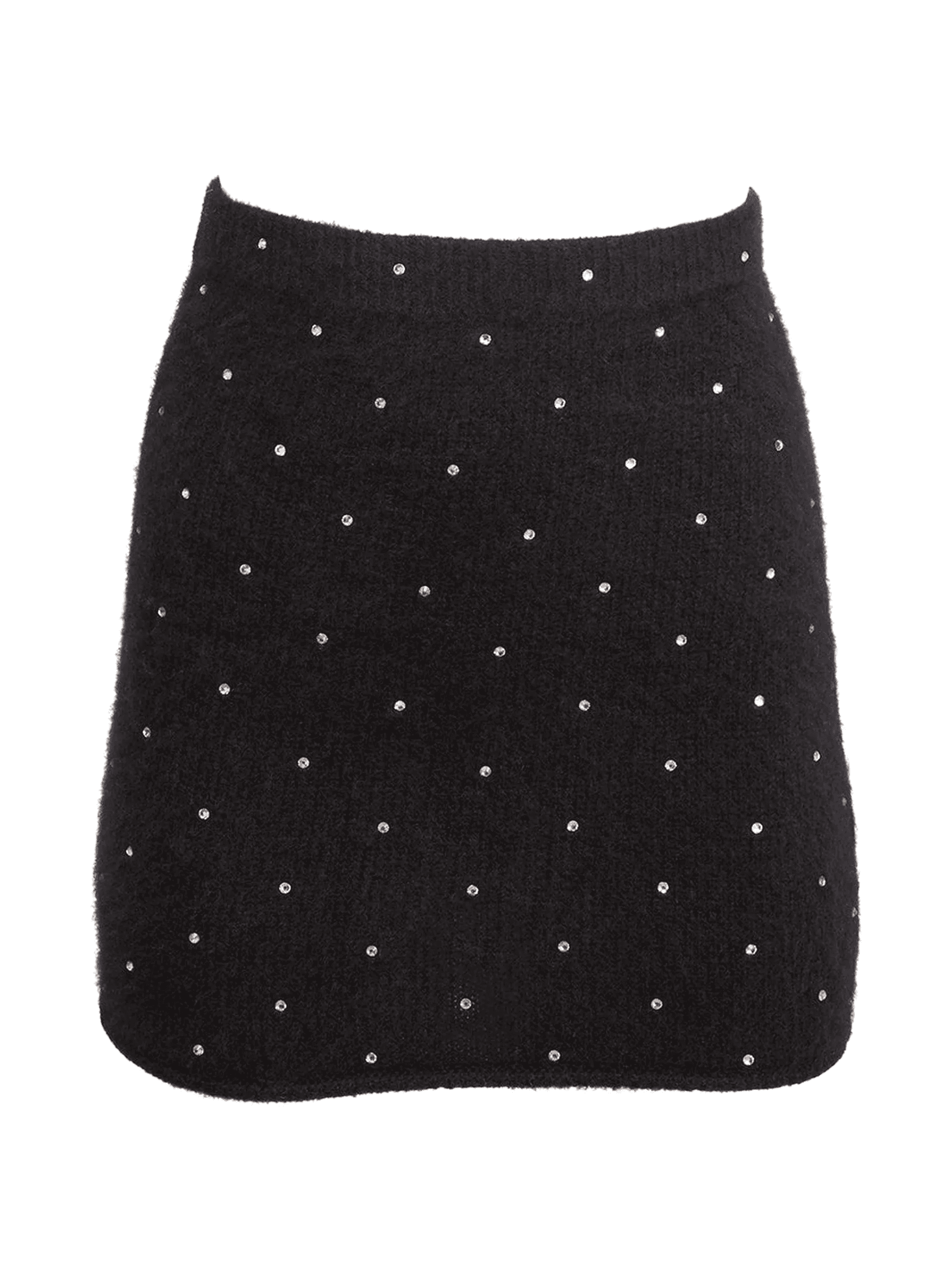 rhinestone knitted mini skirt - Image 1