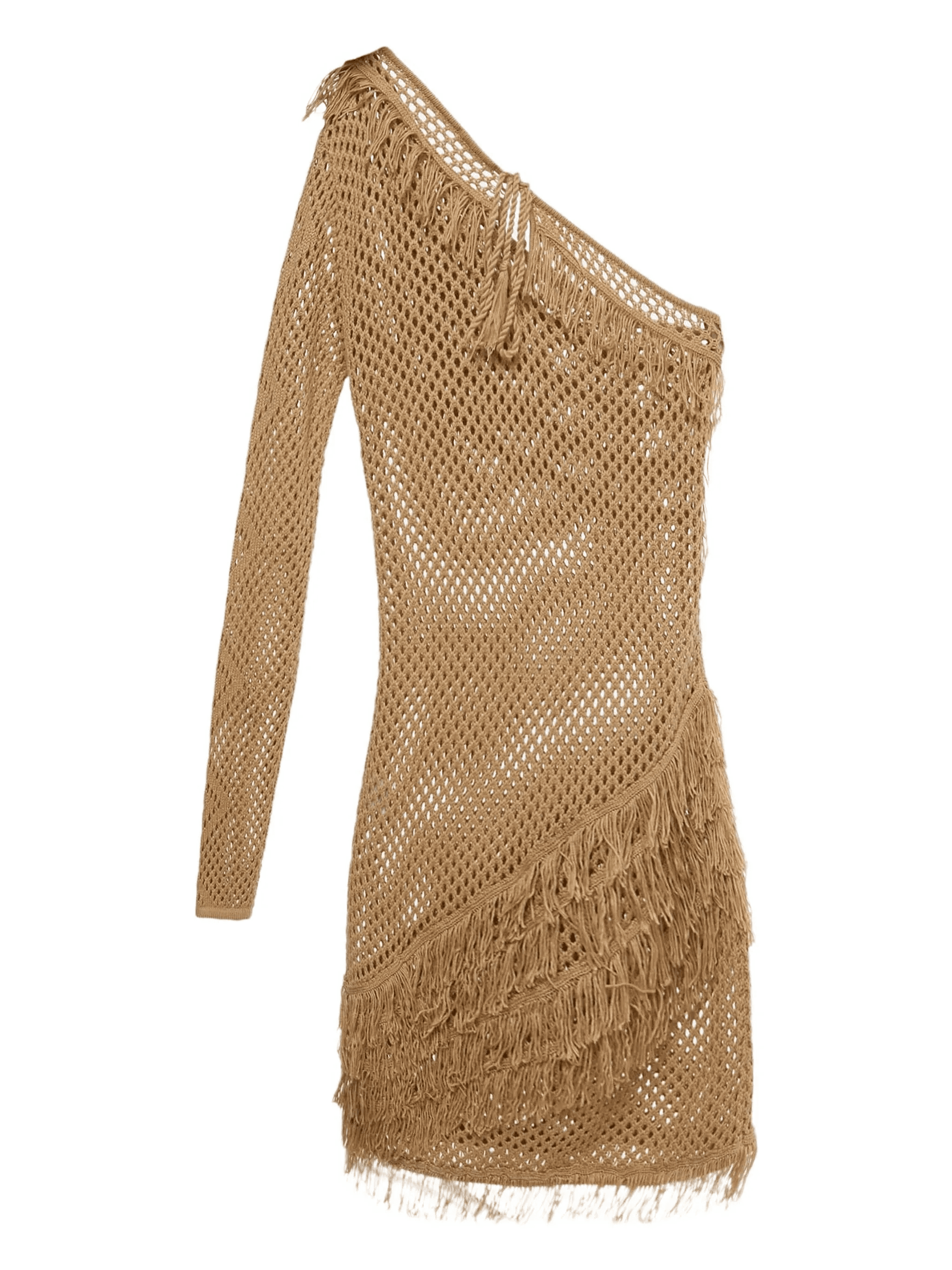 Peek A Boo crochet fringed mini dress - Image 1