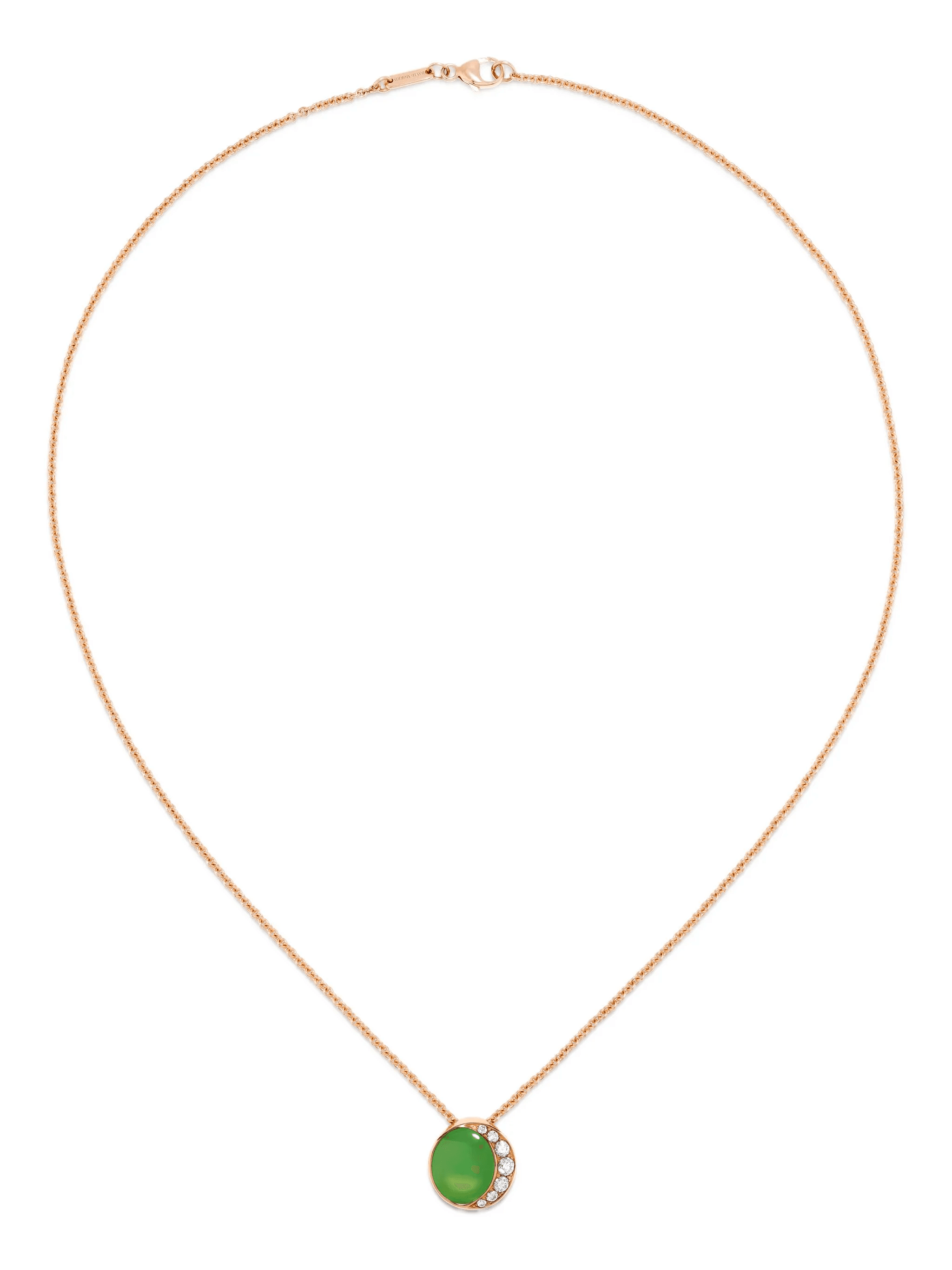 18K Rose Gold Fortuna chrysoprase necklace - Image 1
