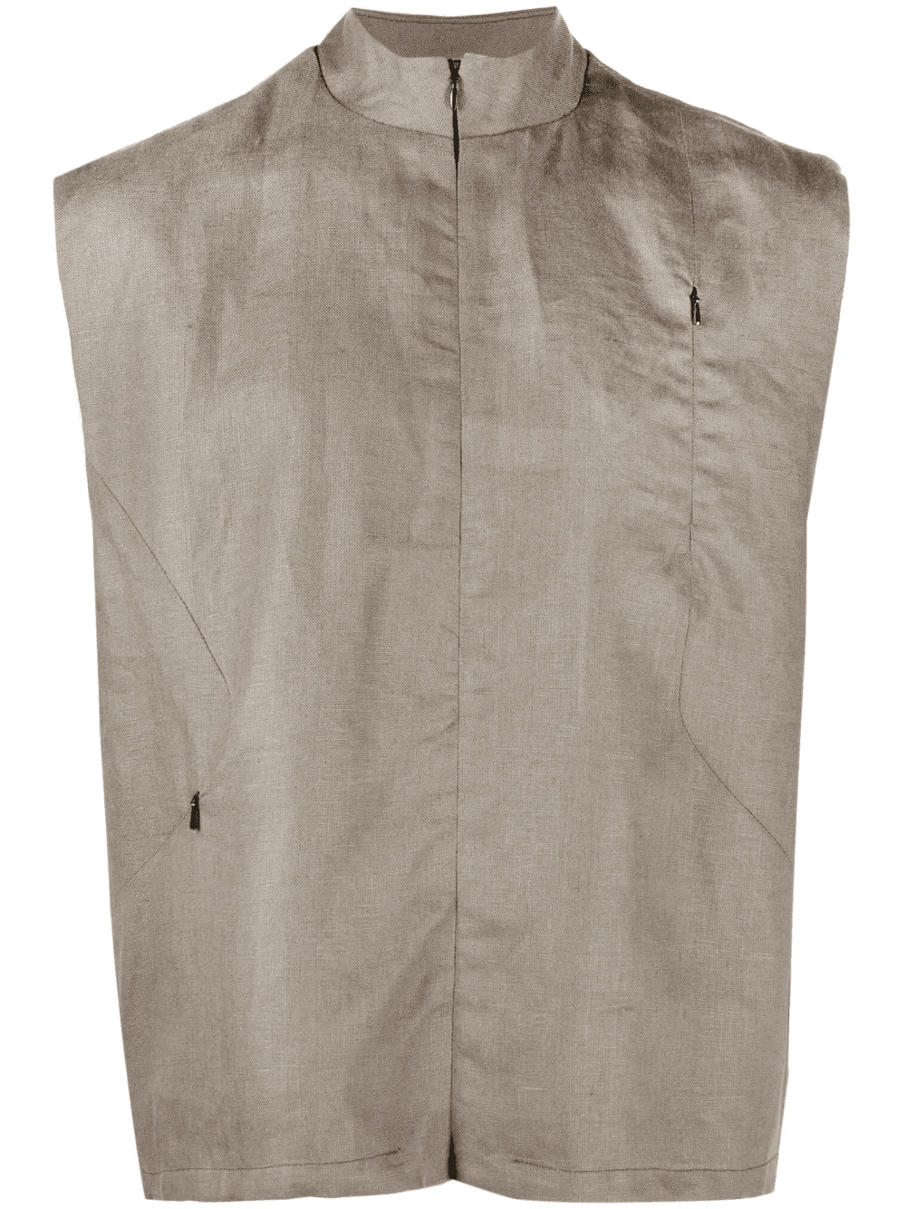 band-collar zip-up gilet - Image 1