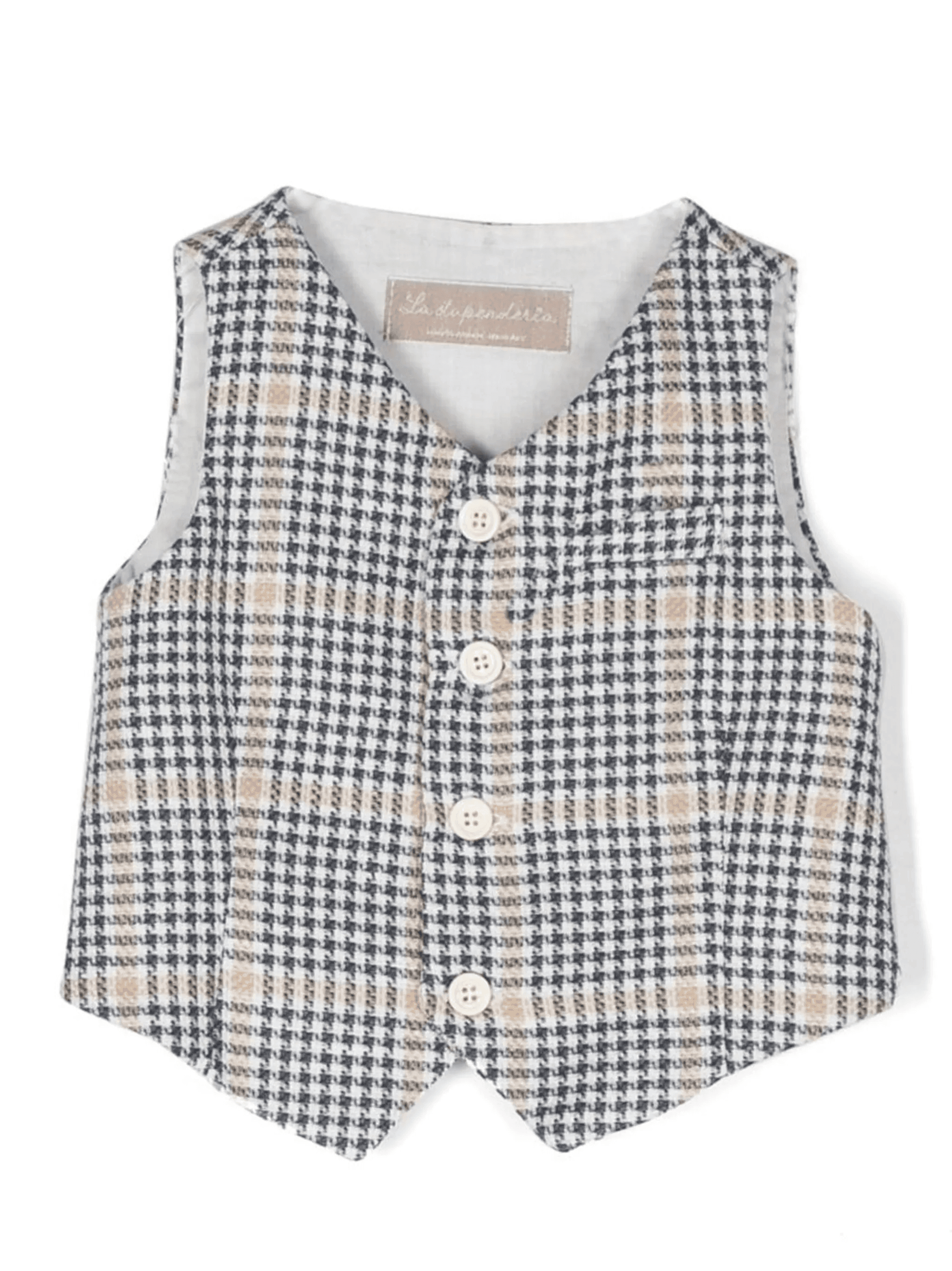 checked cotton waistcoat - Image 1