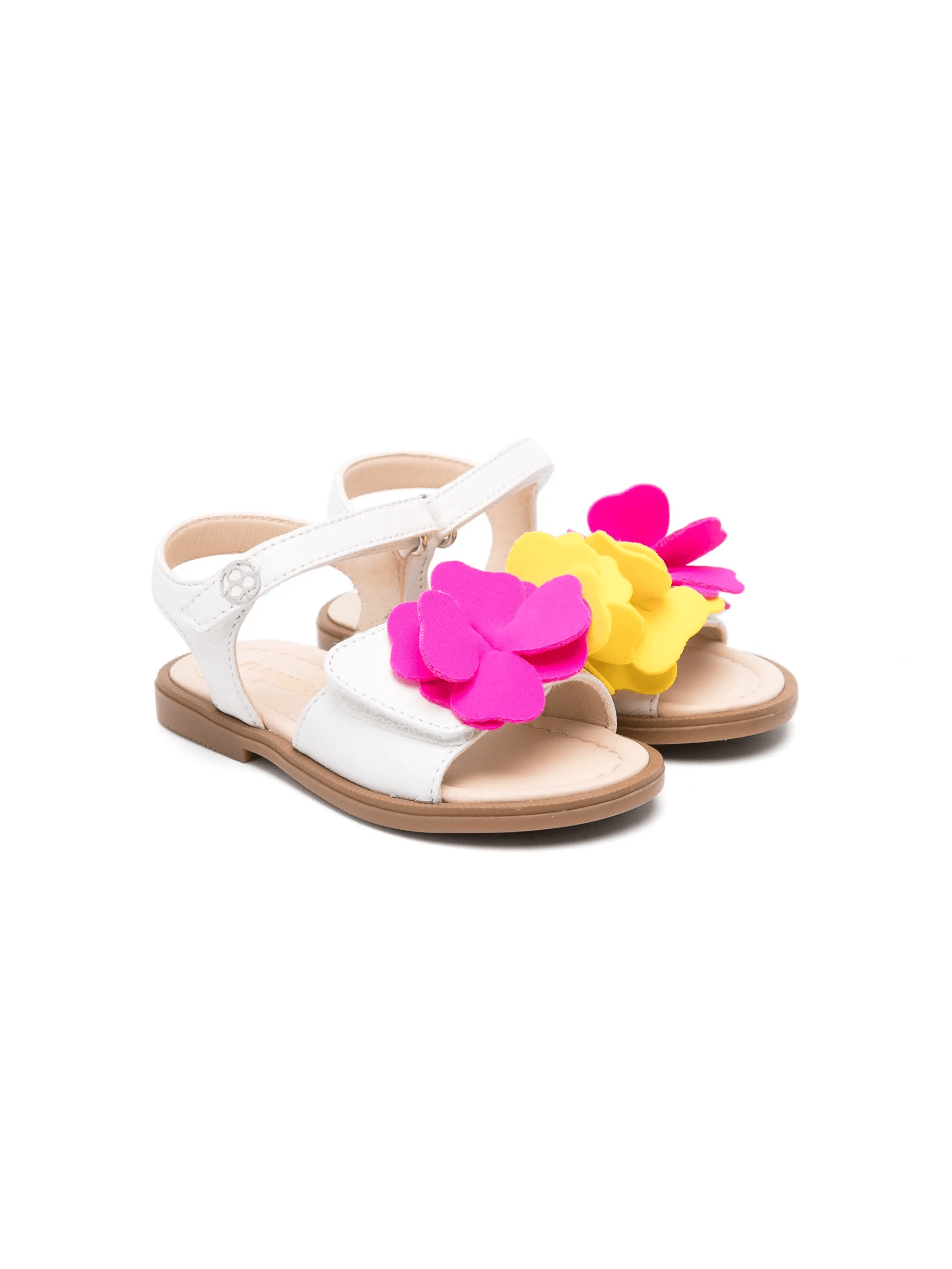 floral-appliqué leather sandals - Image 1