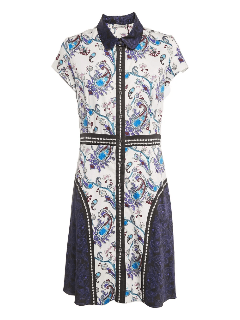 paisley-print buttoned shirt dress - Image 1