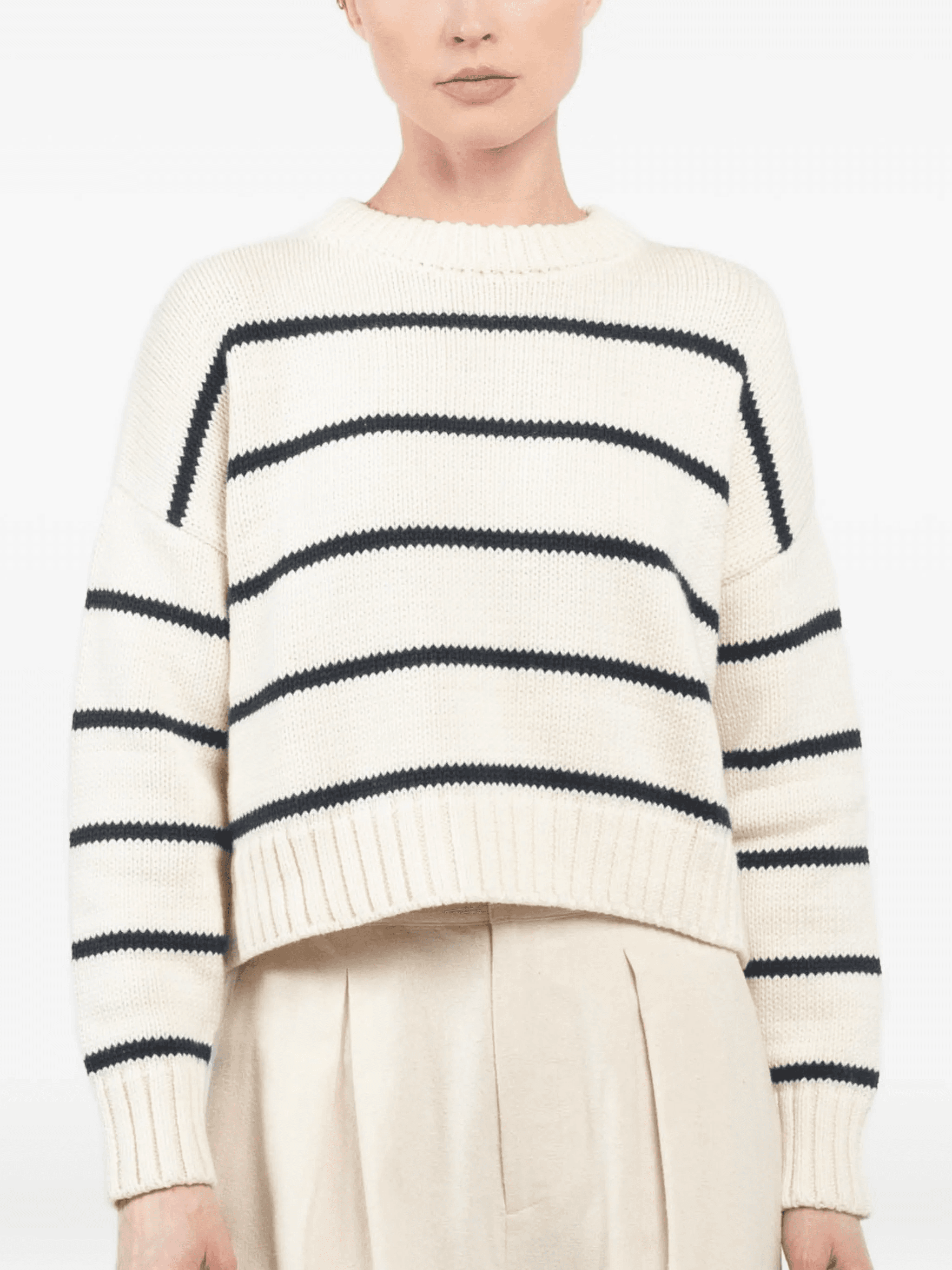 striped crew-neck sweater - Image 1