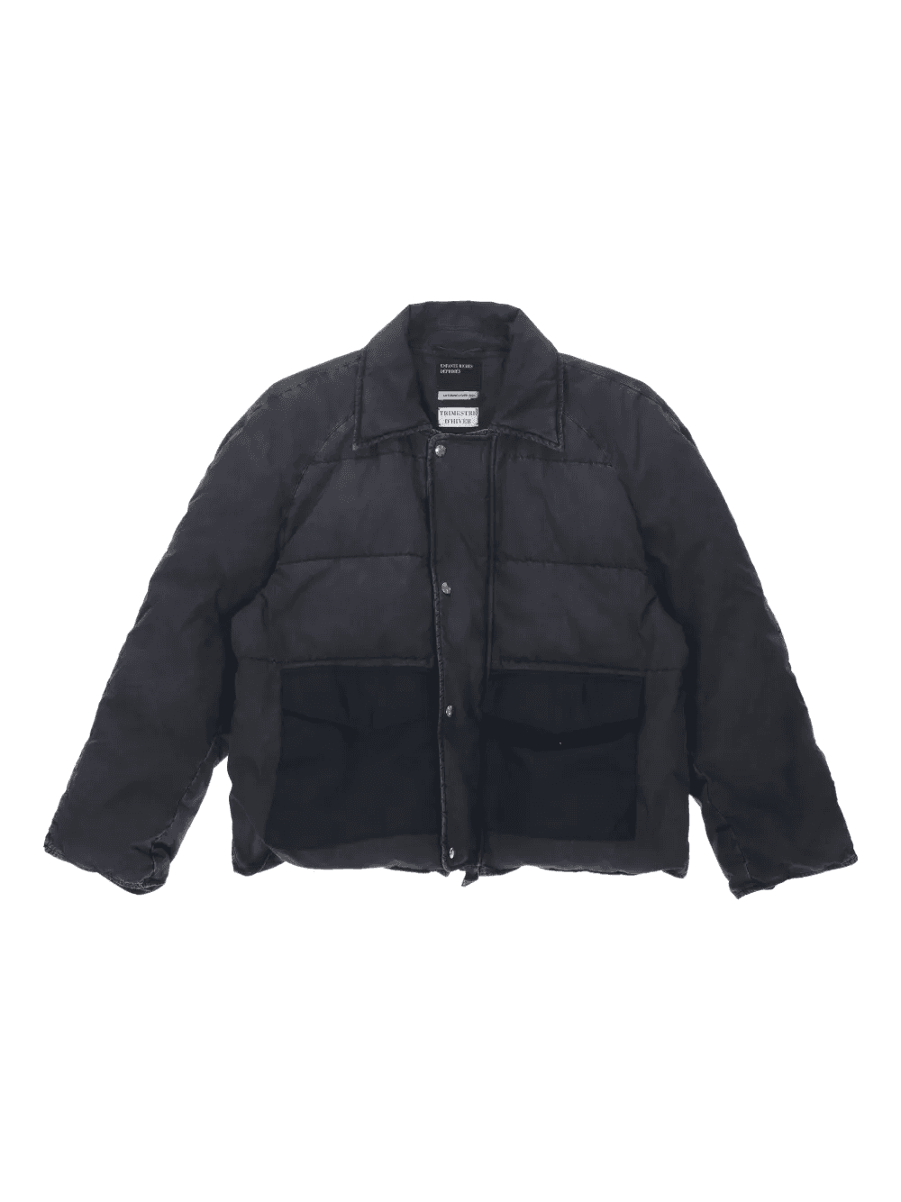 collared military puffer jacket - Image 1