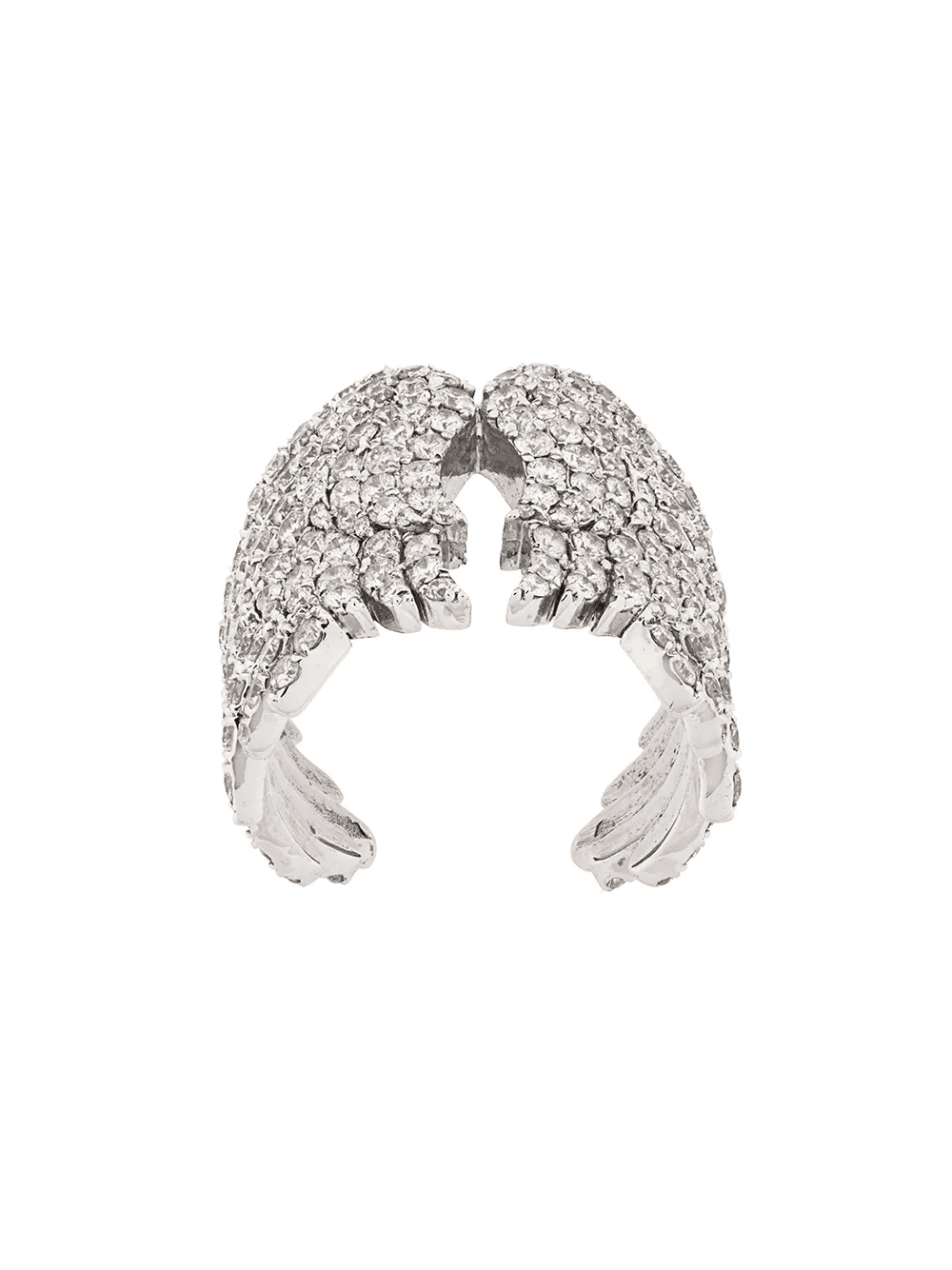 18kt white gold and diamond wing cocktail ring - Image 1