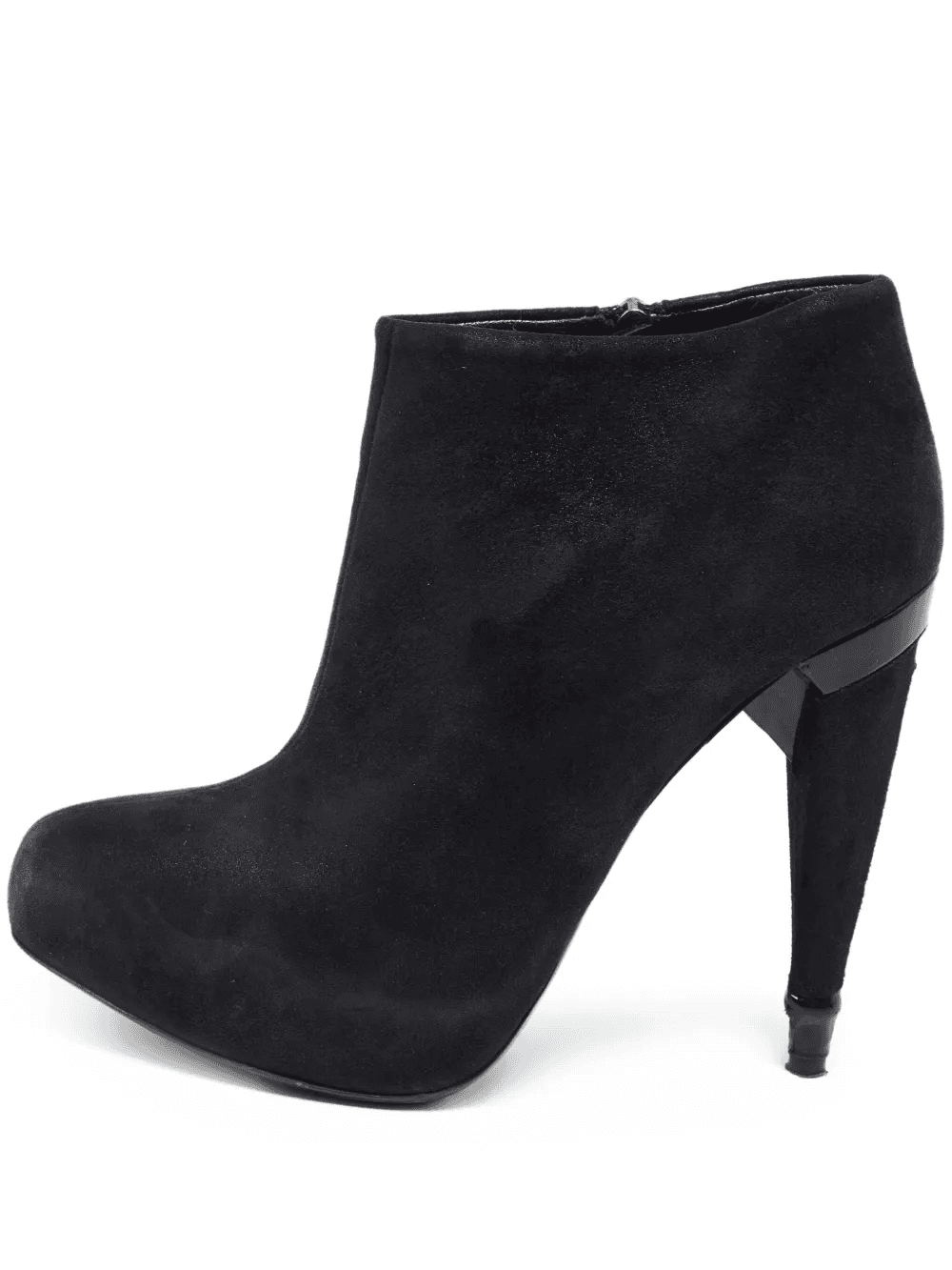 sculptural-heel suede boots - Image 1