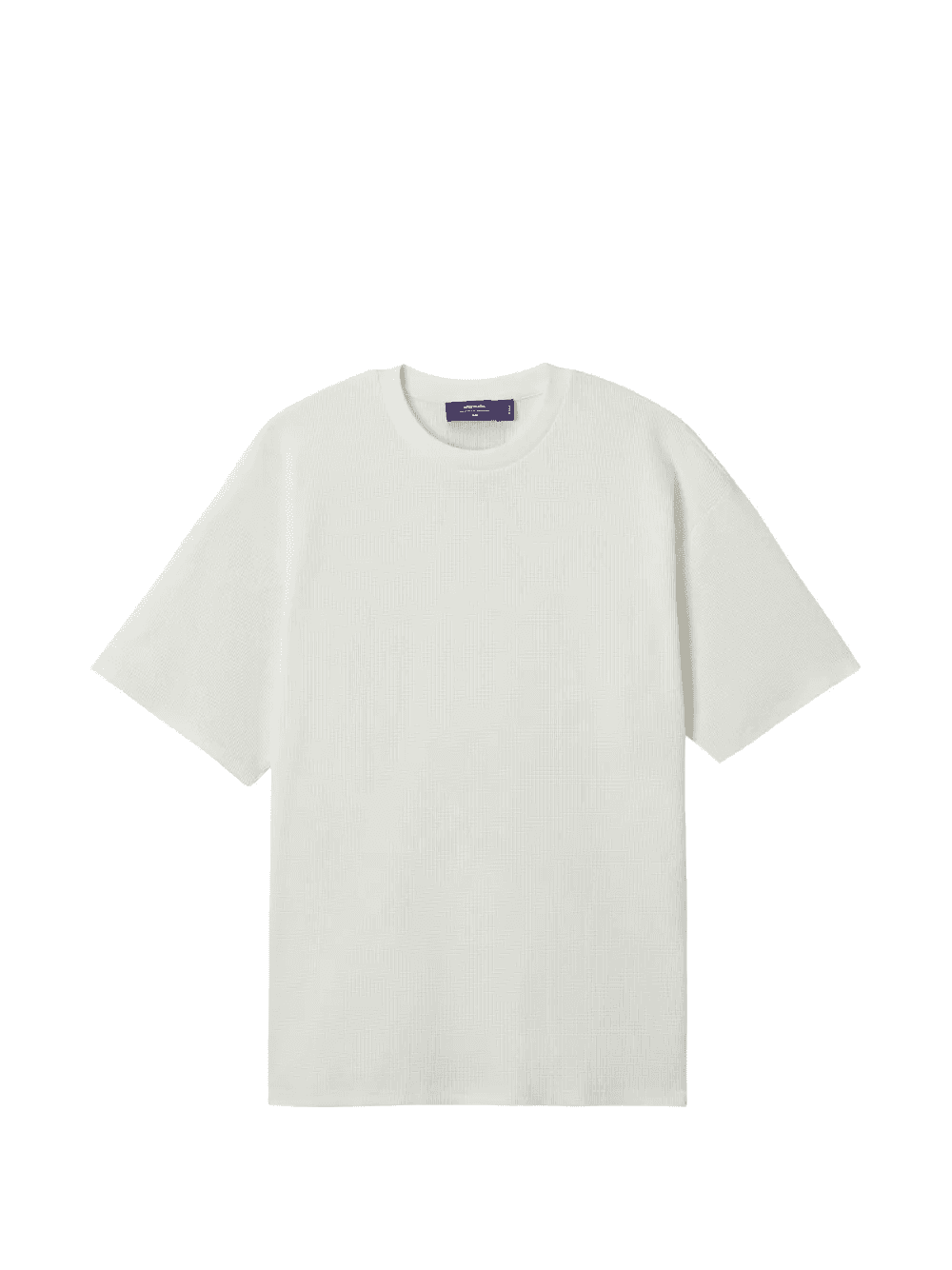 round-neck waffle T-shirt - Image 1