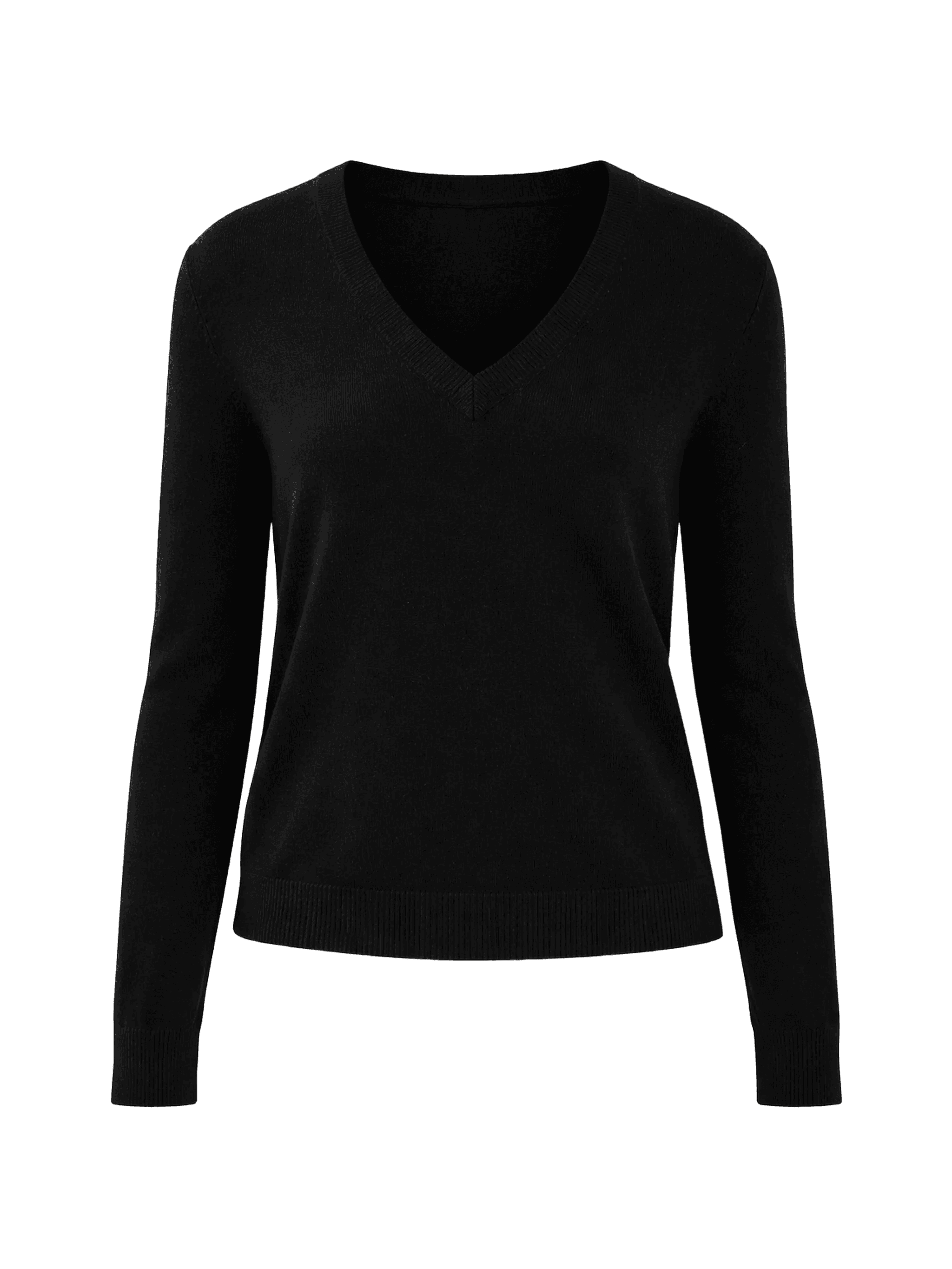 V-neck knitted sweater - Image 1