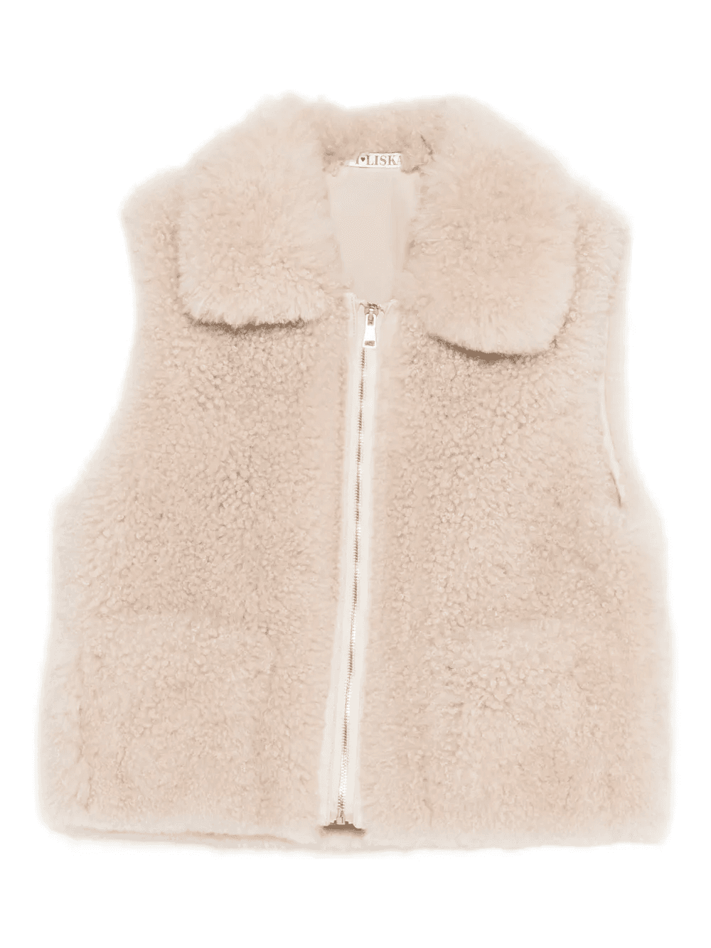 shearling zip-up gilet - Image 1