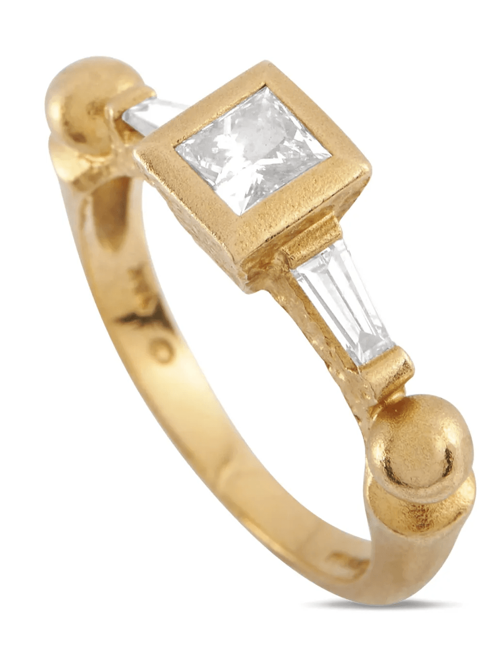 18K yellow gold diamond ring - Image 1