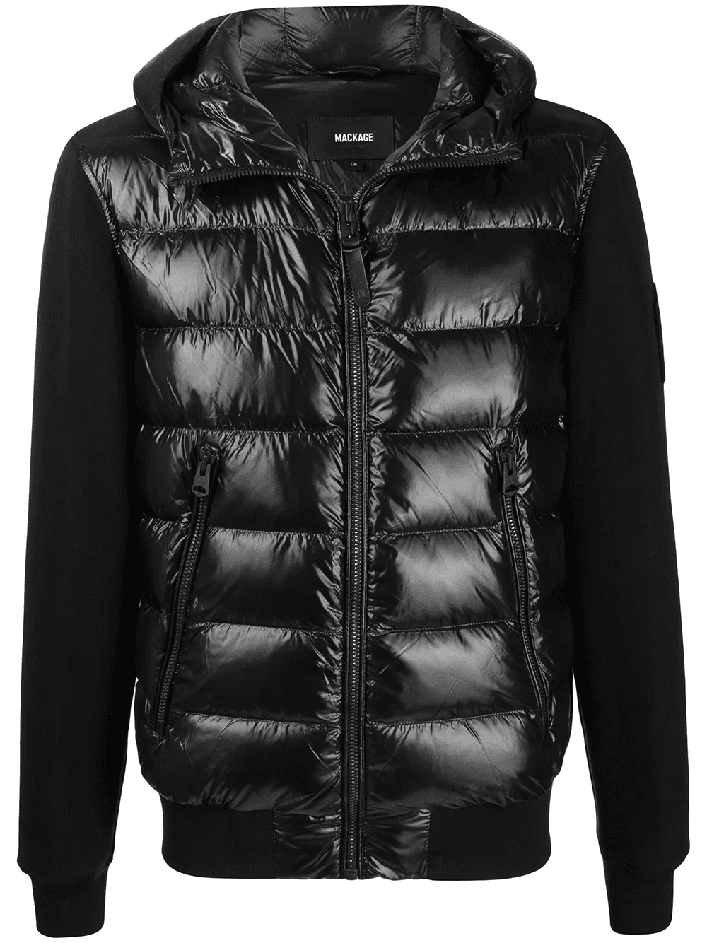 hooded quilted-panel jacket - Image 1
