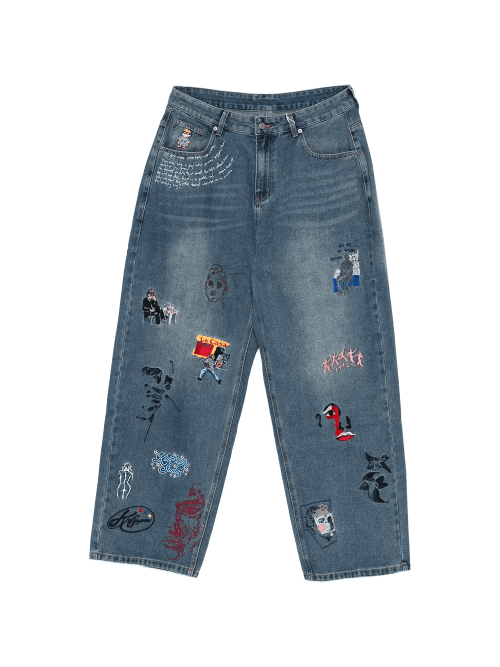embroidery jeans - Image 1