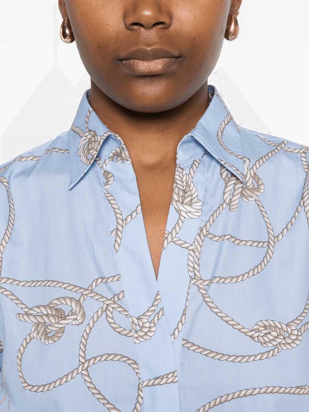 rope-print shirt mini dress - Image 1