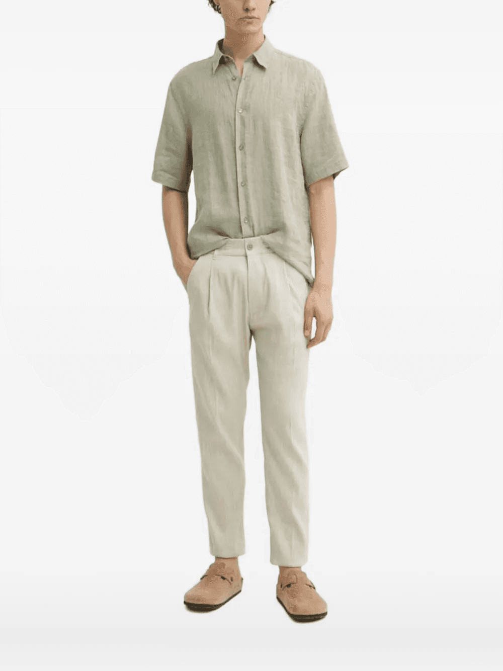 short-sleeve linen shirt - Image 1