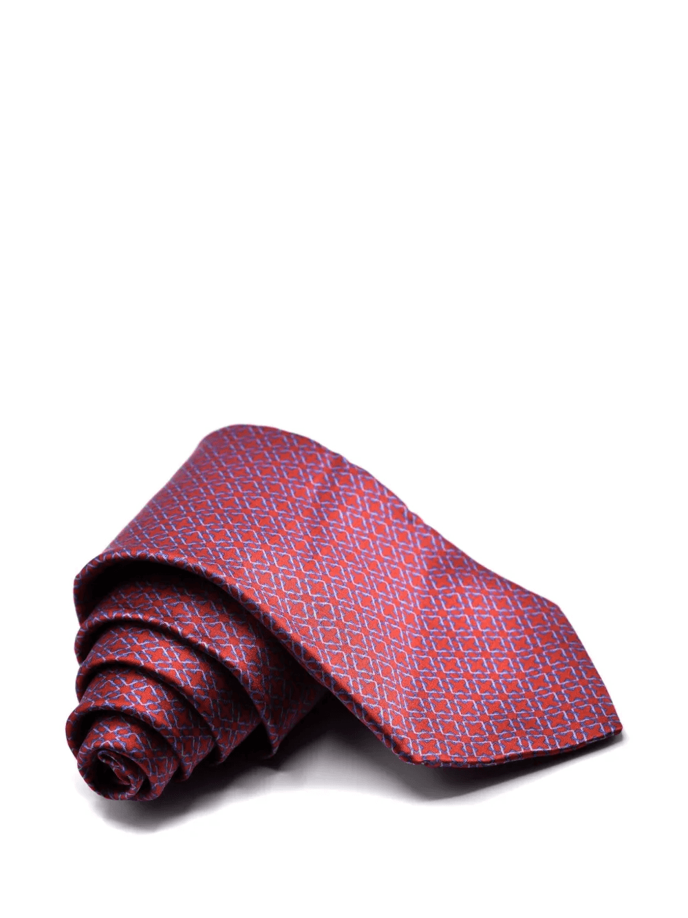 geometric-pattern silk tie - Image 1