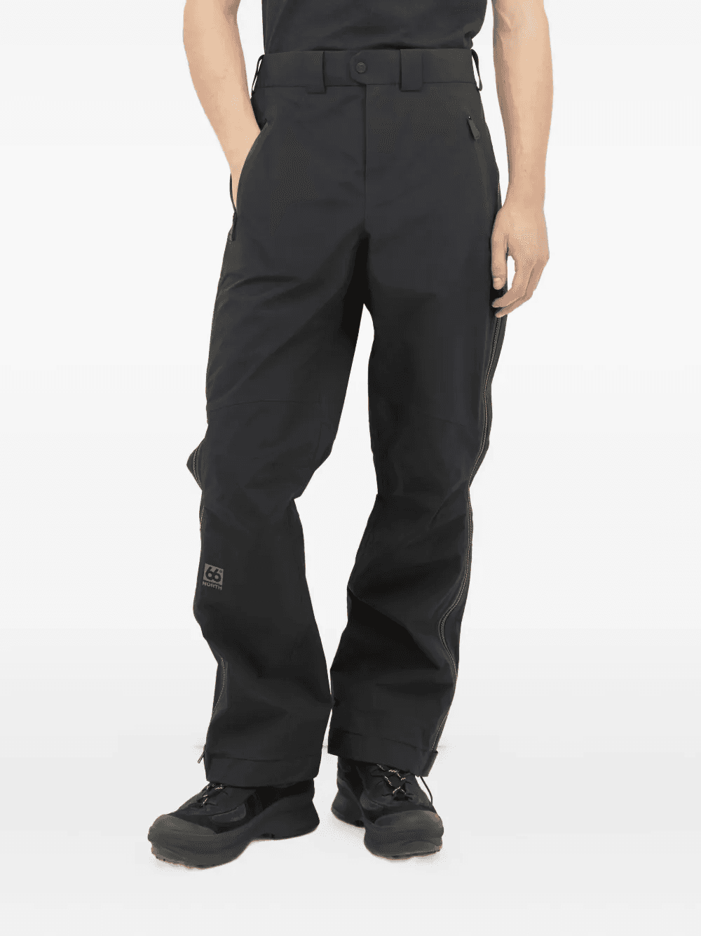 zip-fastening drawstring trousers - Image 1