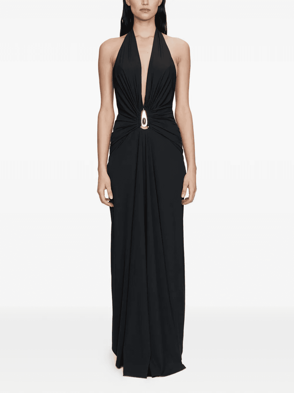 crystal pendant ruched dress - Image 1