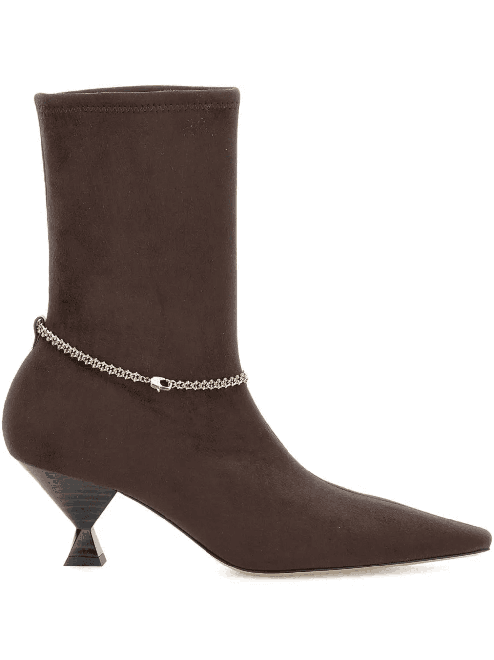 chain-embellished pointed-toe boots - Image 1