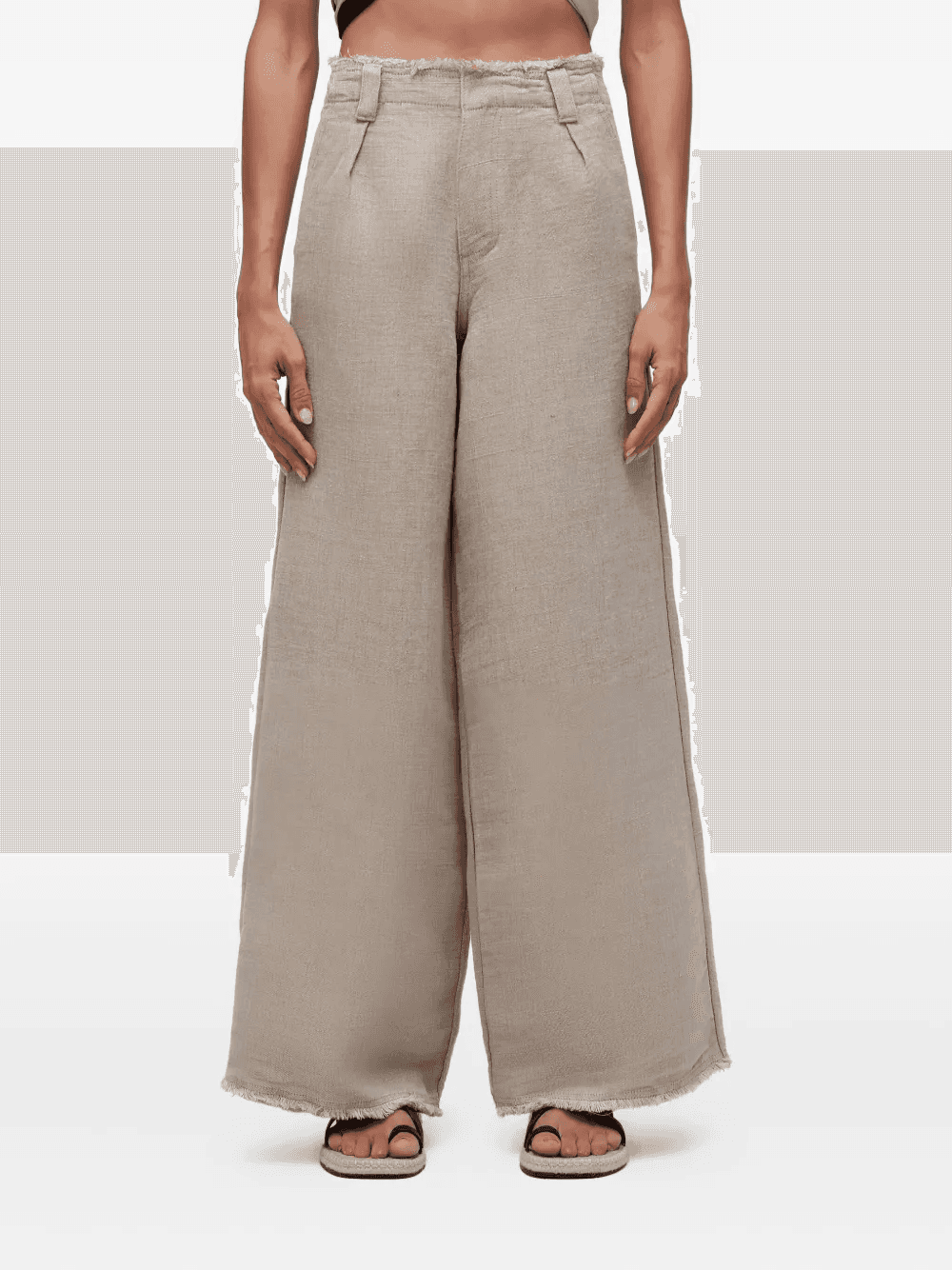 frayed wide-leg trousers - Image 1