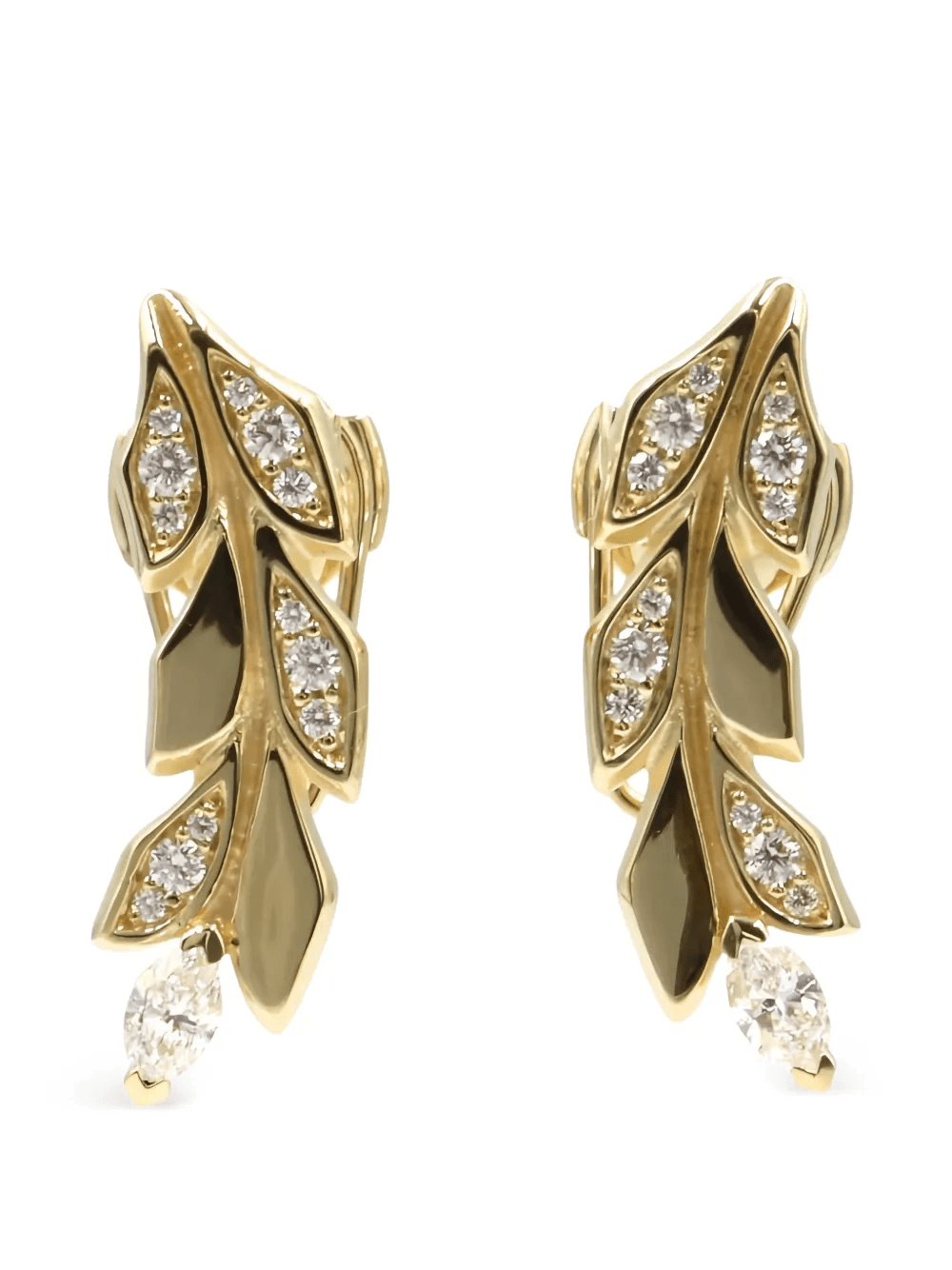 Van Climber leaf diamond earrings - Image 1
