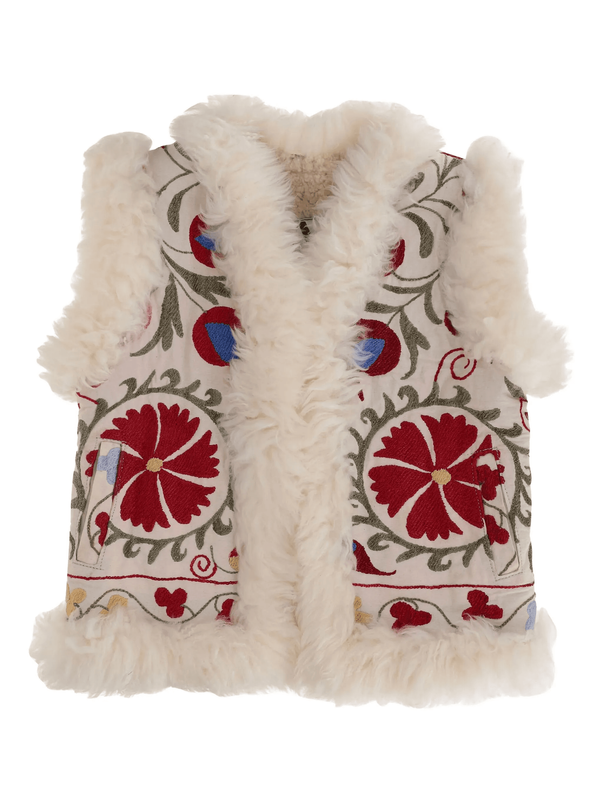 embroidered-pattern vest - Image 1