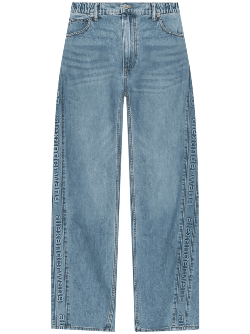 logo-embossed boyfriend jeans - Image 1