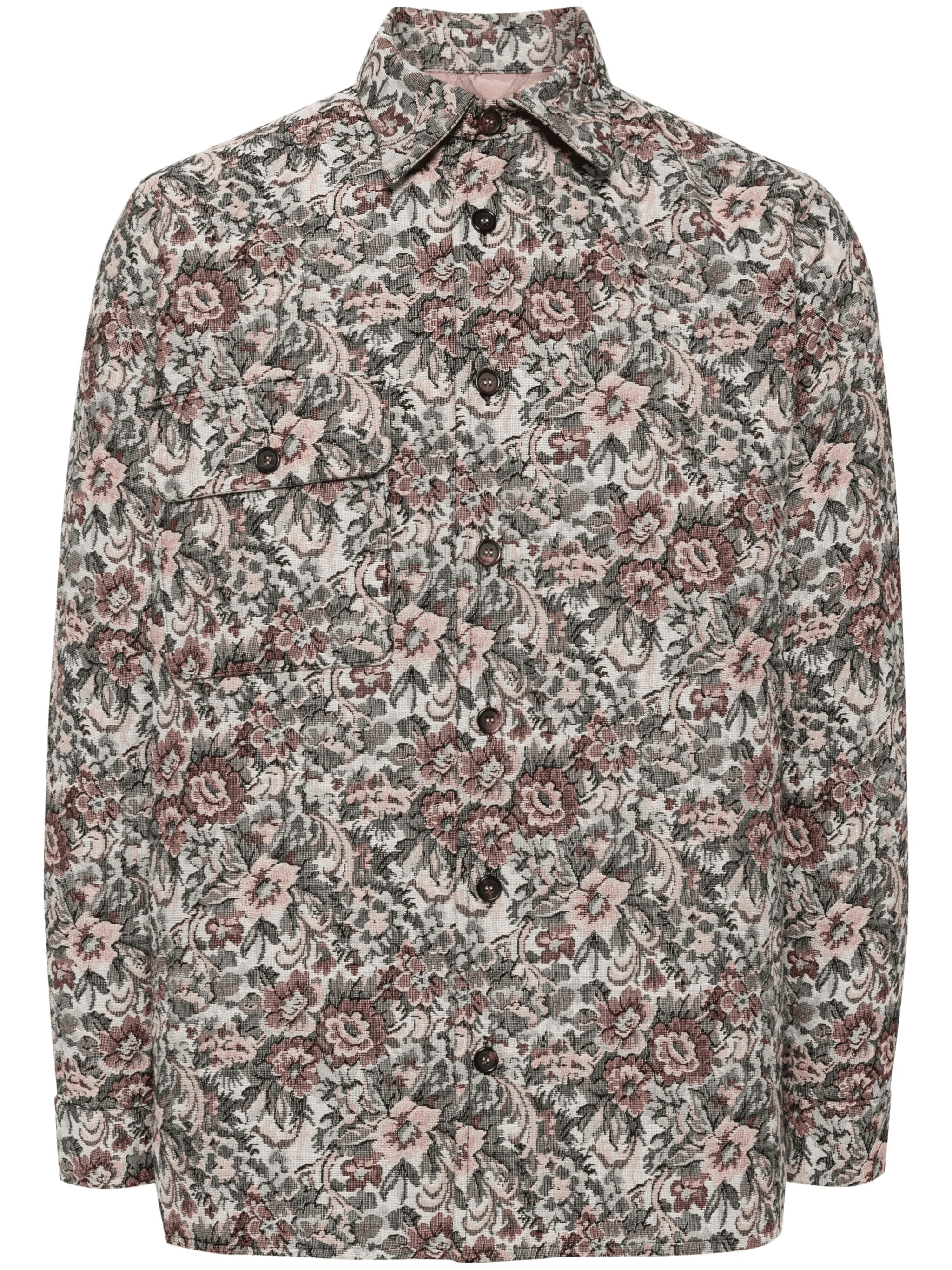 floral-print shirt jacket - Image 1