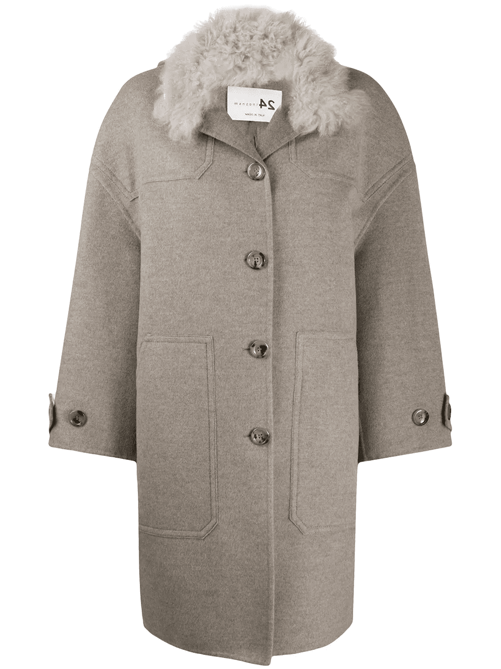 contrast-collar coat - Image 1