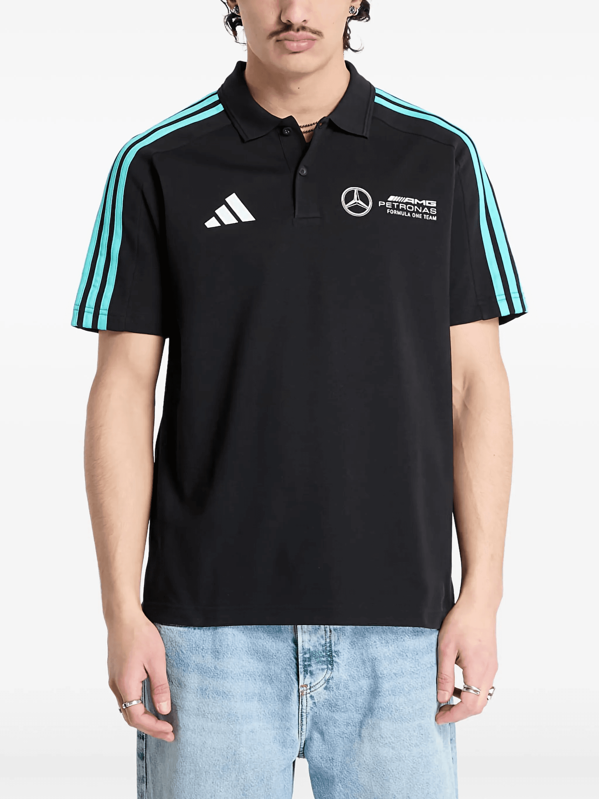 x Mercedes - AMG Petronas Formula One Team DNA 3-Stripes logo polo shirt - Image 1